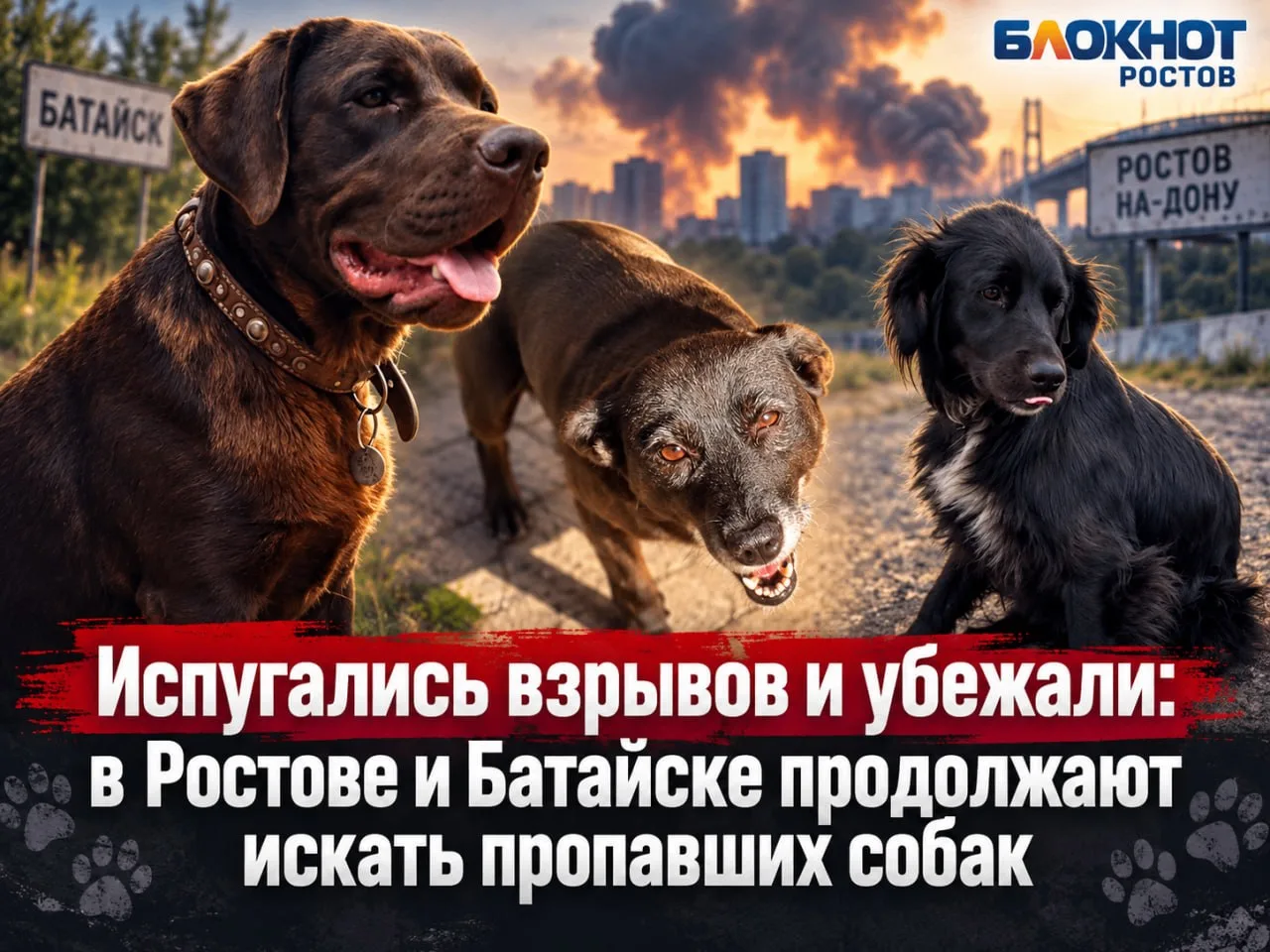 🐕 Испугались взрывов и убежали: в Ростове и Батайске продолжают искать пропавших собак