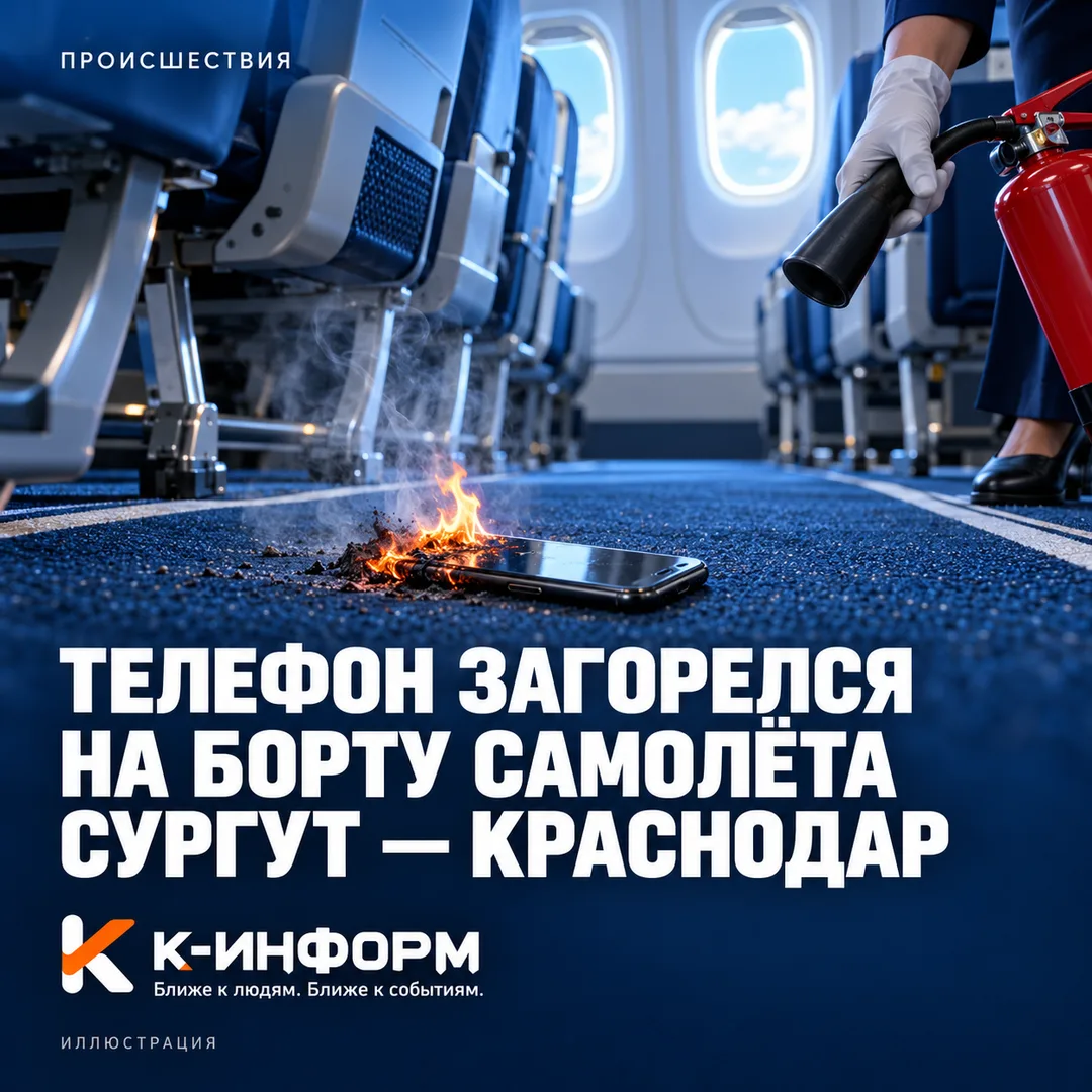 Телефон загорелся на борту самолёта Utair, летевшего из Сургута в Краснодар