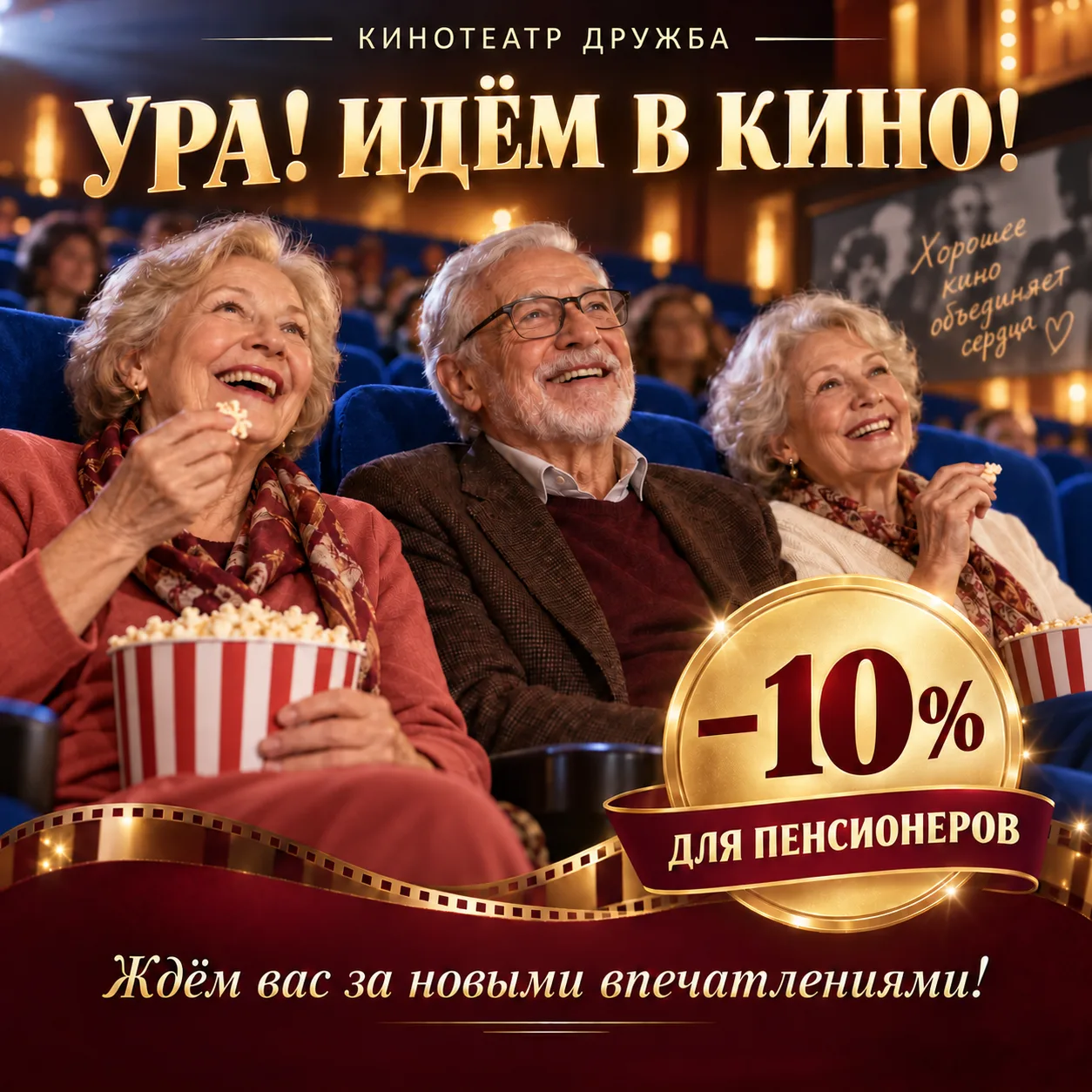 🎬 Дорогие бабушки и дедушки, идём в кино с внуками! ❤️
