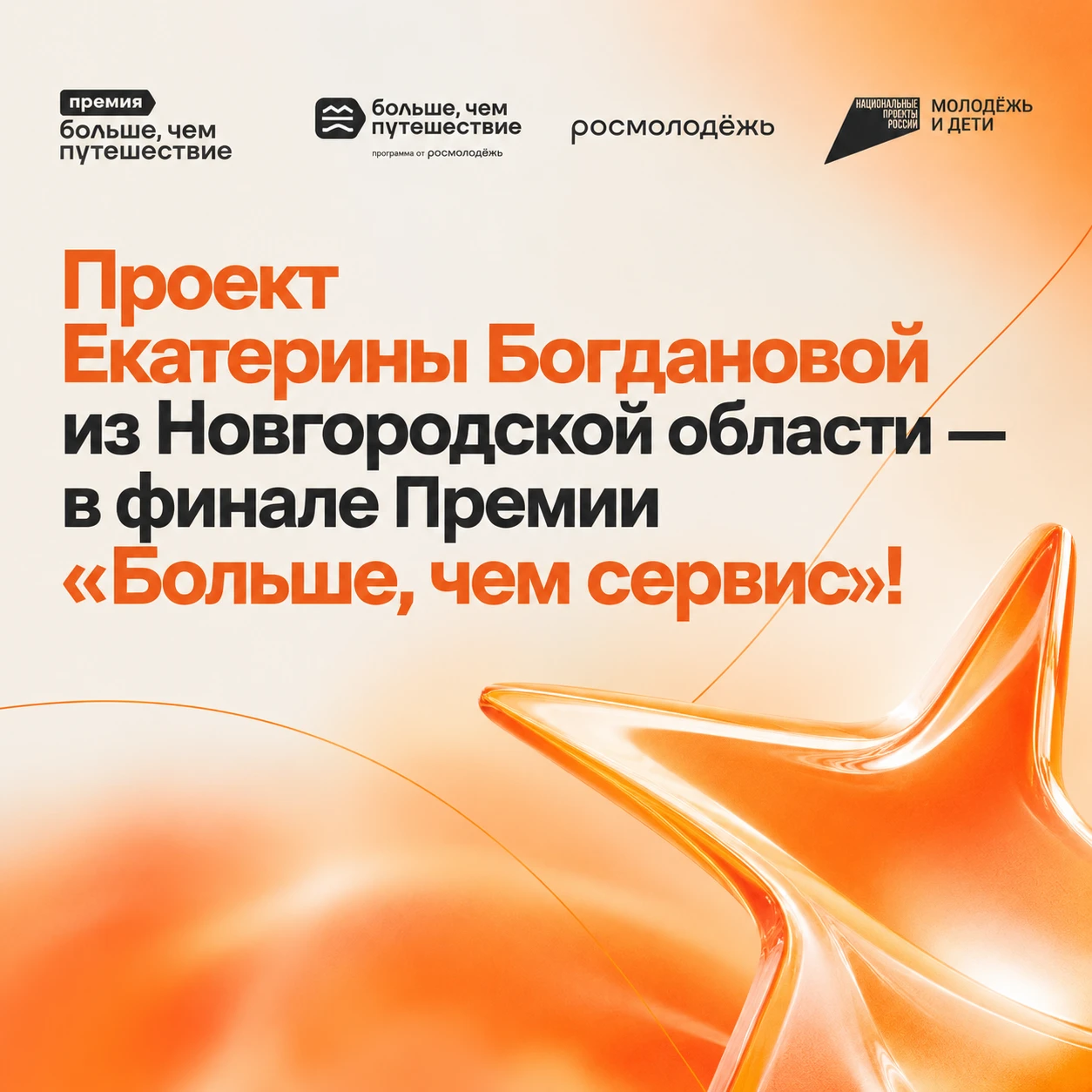 Проект Екатерины Богдановой из Новгородской области — в финале Премии «Больше, чем серв...