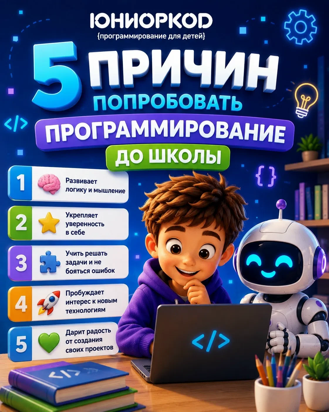 💻 5 причин попробовать программирование до школы