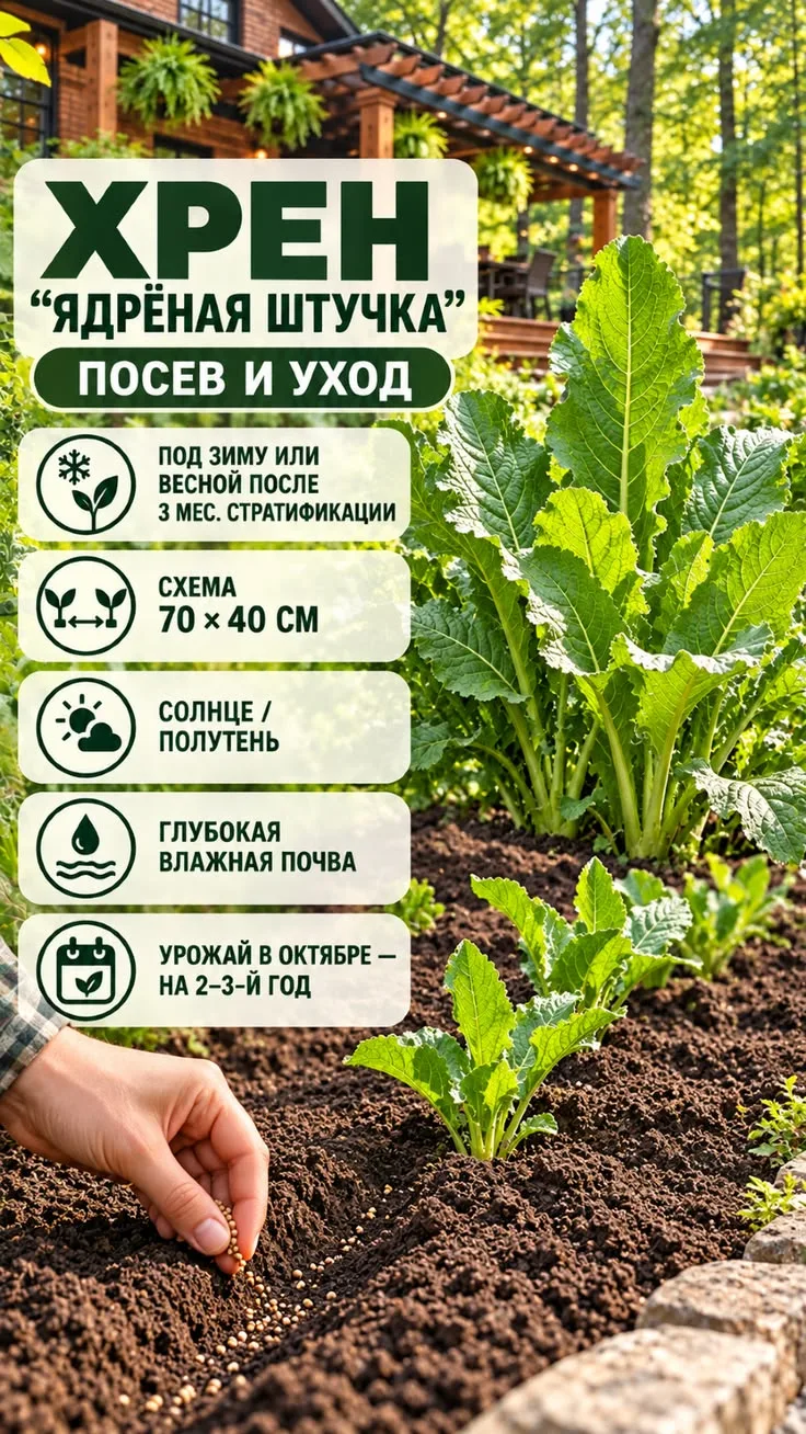 Хрен "ядрёная штучка" посев и уход