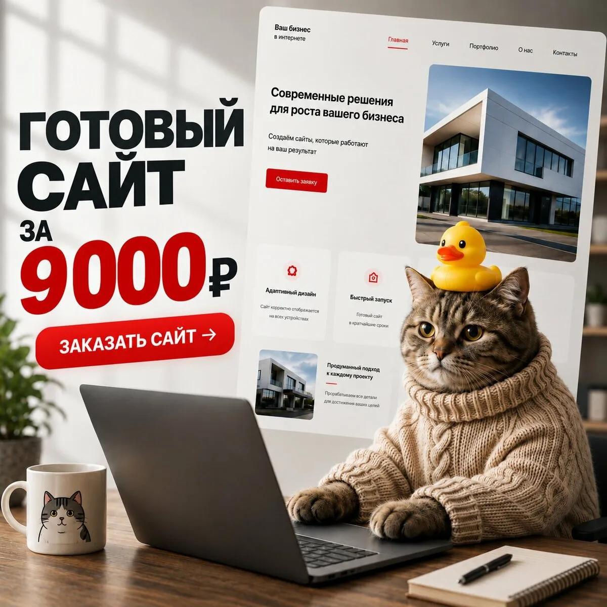 Сайт для бизнеса за 9 000₽ — всего за 2 дня!