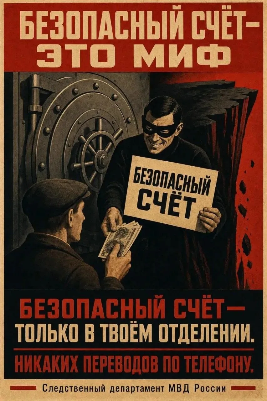 ☠️ Мошенники давят на эмоции: «ваши деньги в опасности», «нужно срочно спасти средства»...