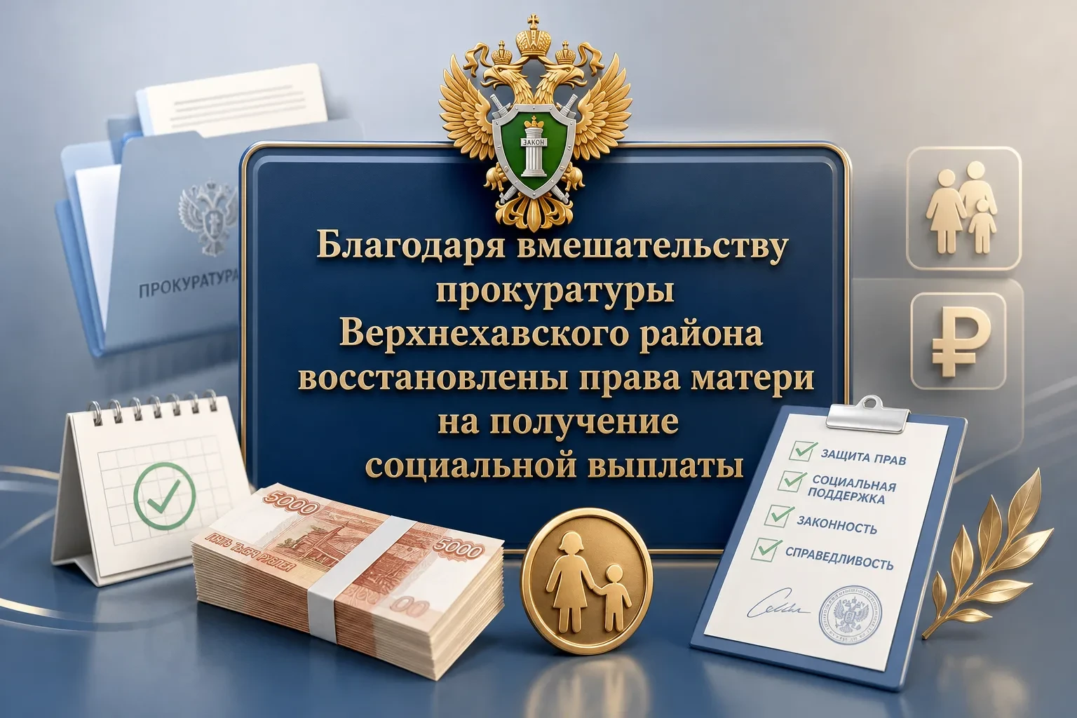 🔹 Прокуратура добилась выплаты для жительницы Верхнехавского района