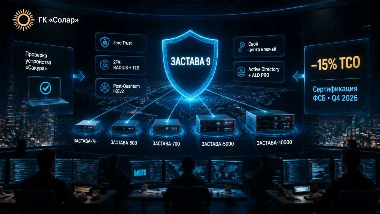 ✅ «Солар» представил «ЗАСТАВА 9»: экосистема защиты для любого масштаба