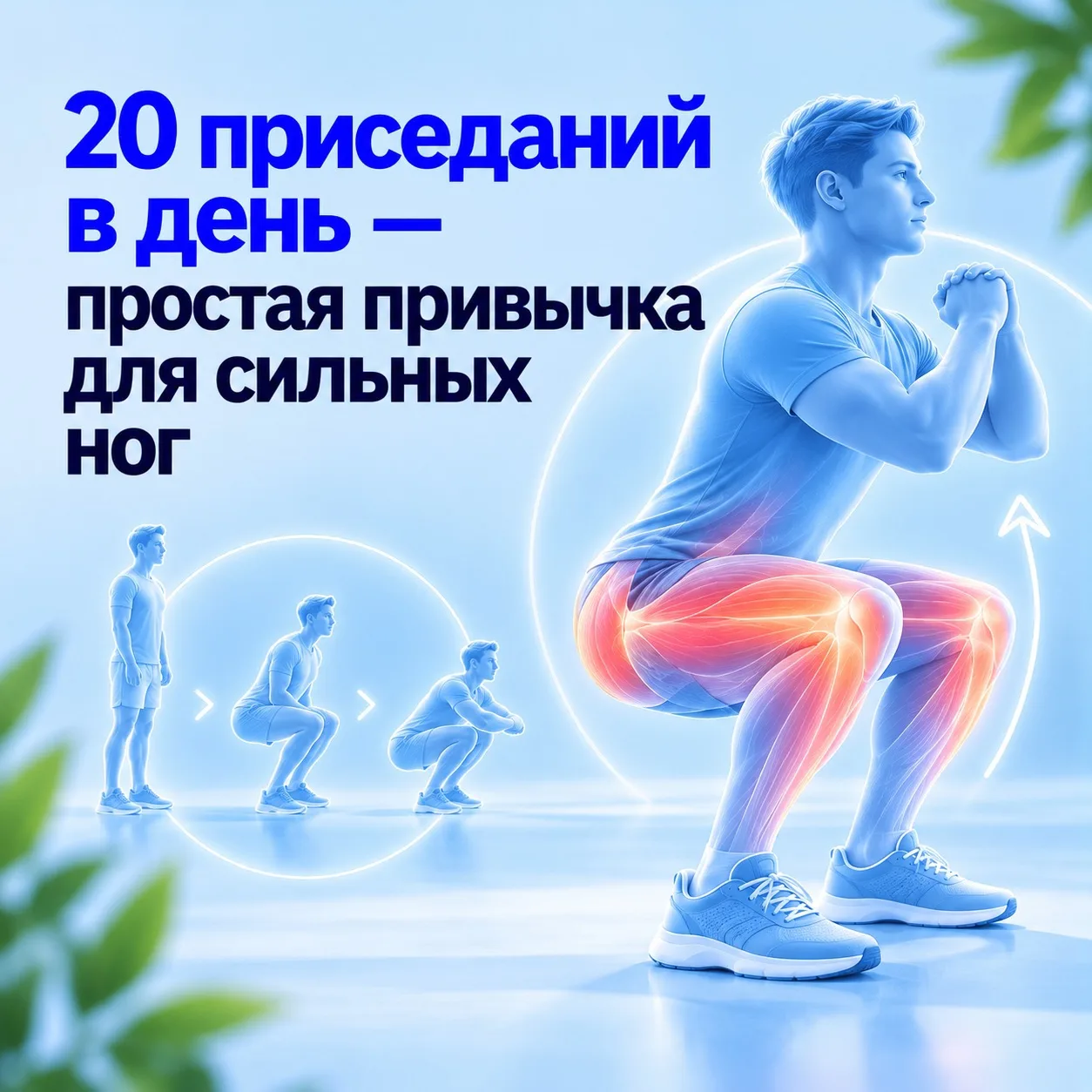 🏋🏻‍♂️ 20 приседаний в день — простая привычка для сильных ног