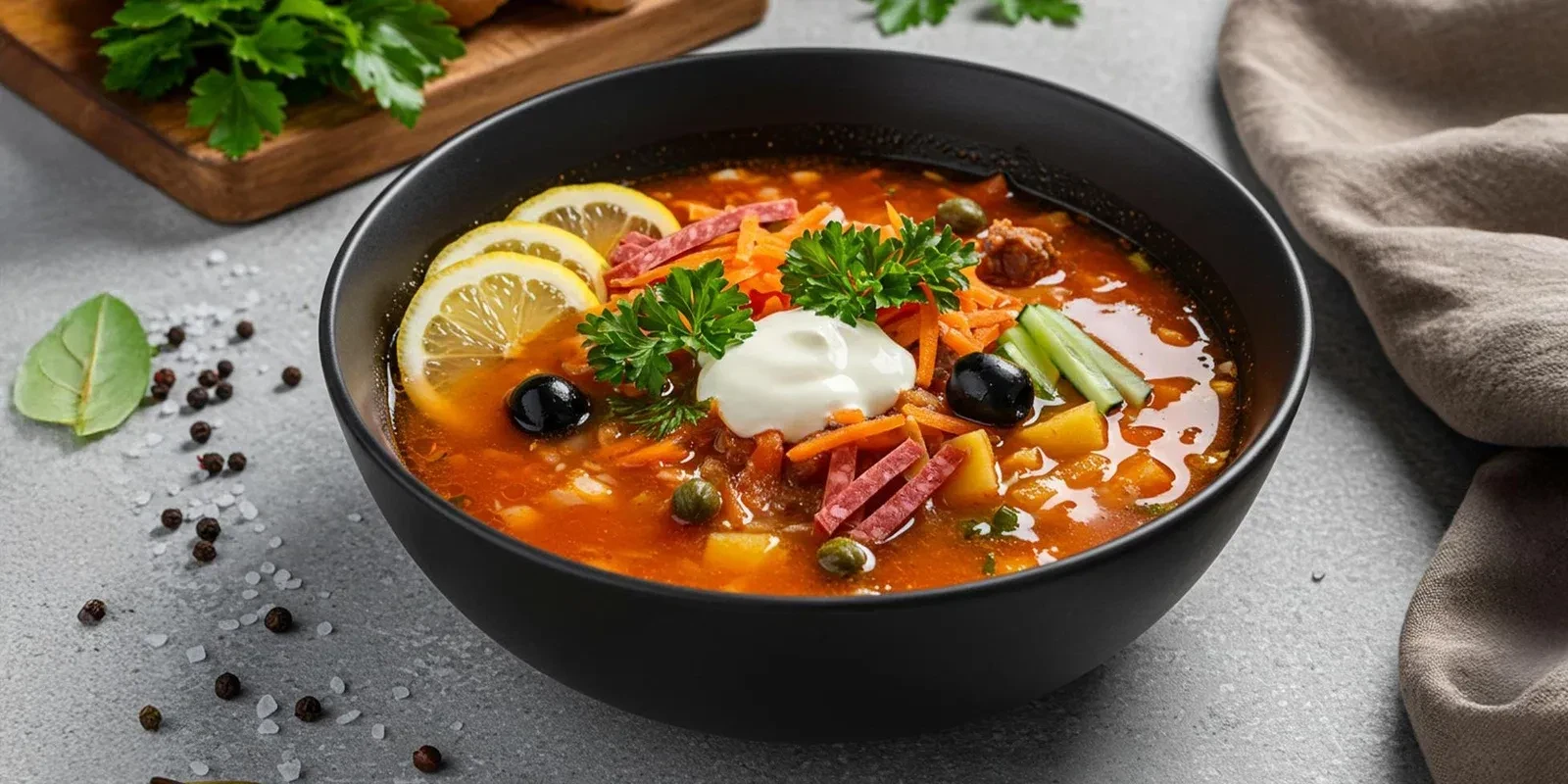 Солянка сборная мясная — рецепт с ценами                                           Выхо...