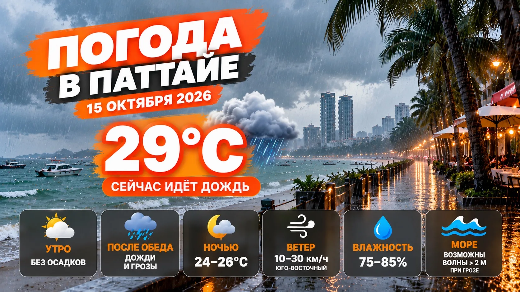 🌧️ ПОГОДА В ПАТТАЙЕ