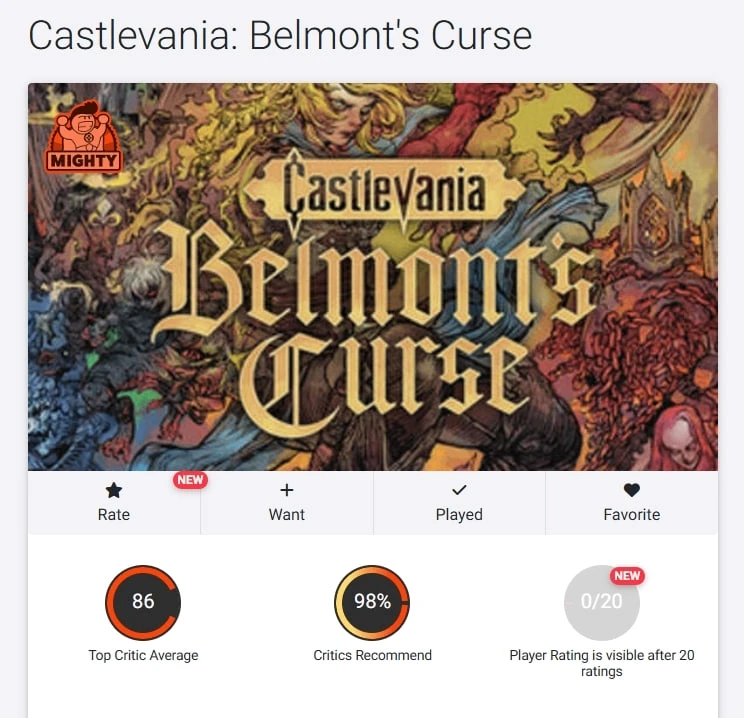 Первые оценки Castlevania: Belmont's Curse