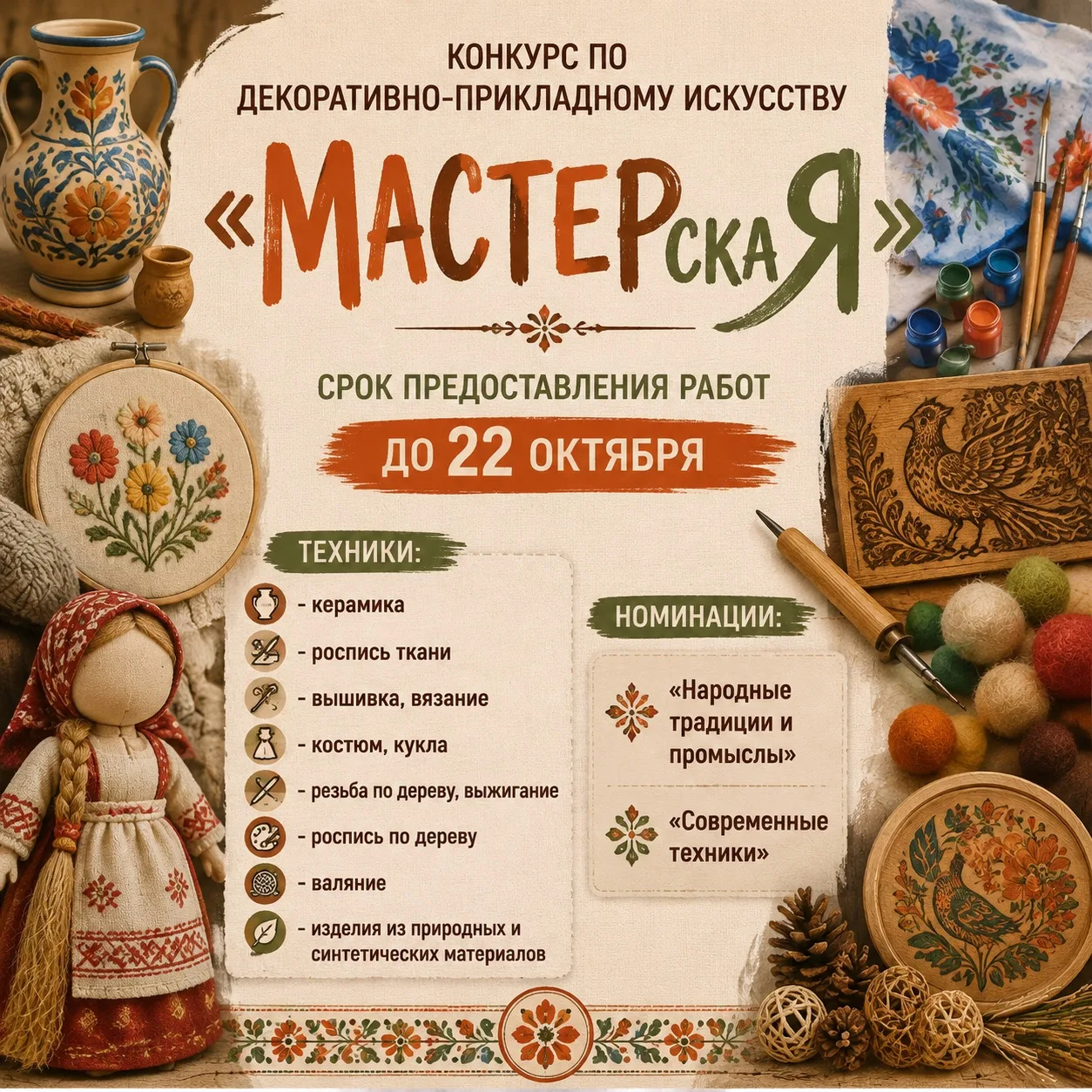 Конкурс «МАСТЕРскаЯ»: время раскрыть свой талант!🎨