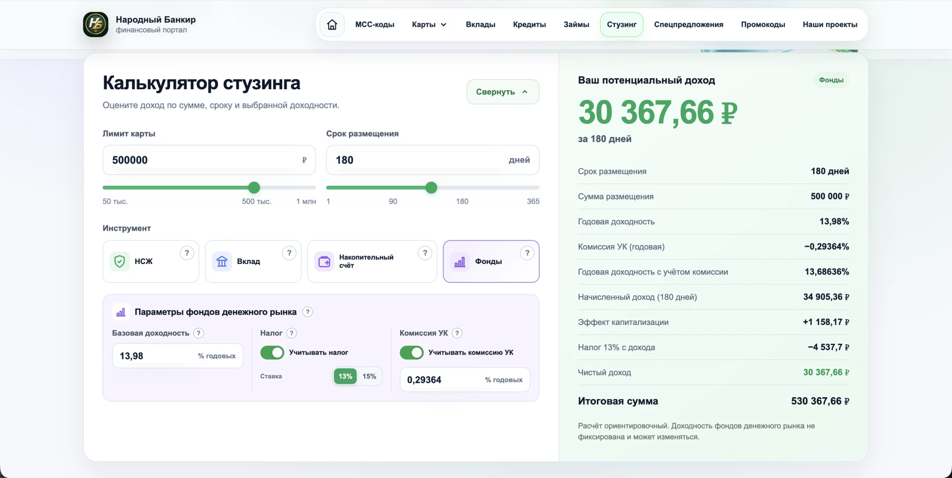 📰 Фонды денежного рынка: актуальные комиссии и доходности