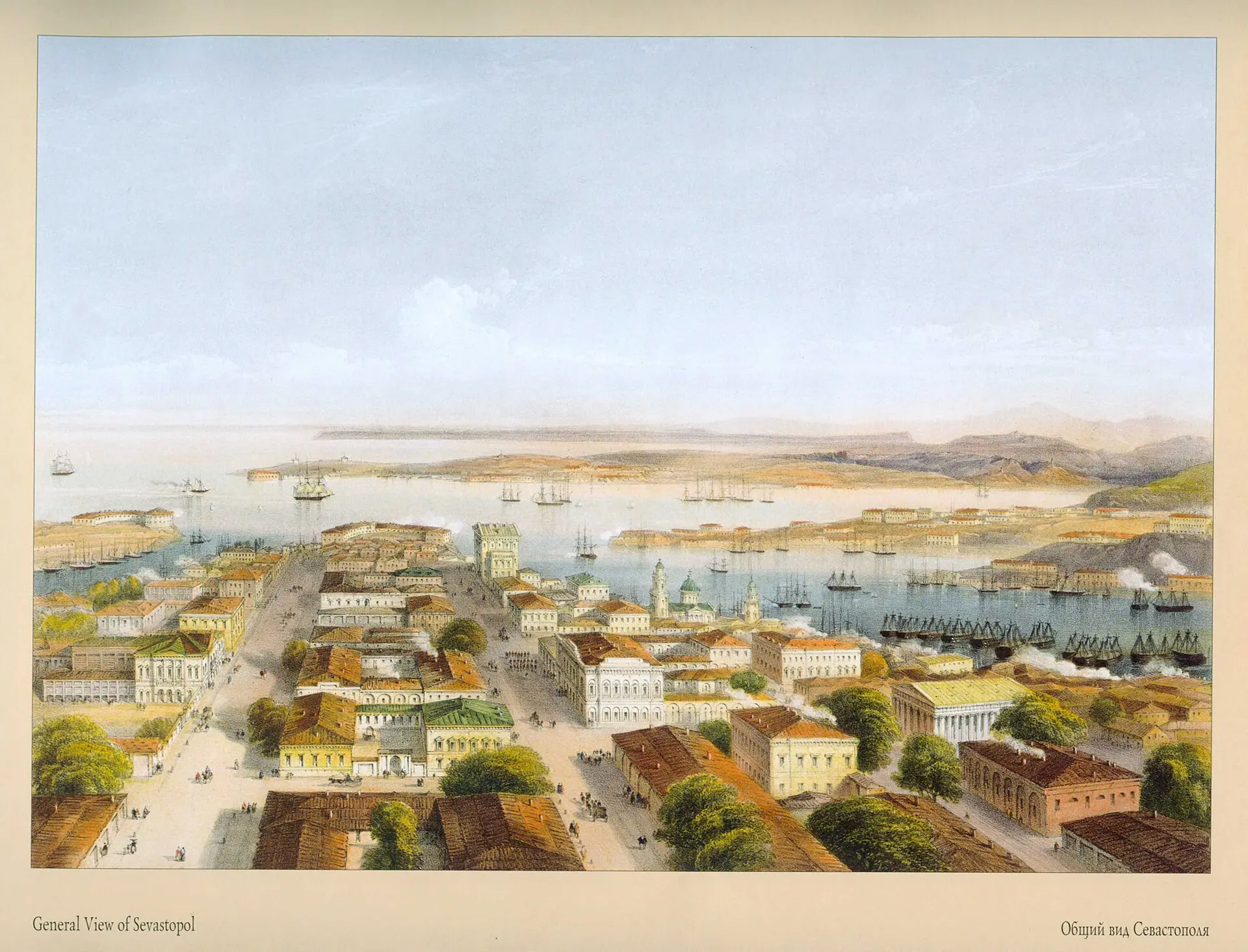 На картине Карло Боссоли, созданной в 1856 году, запечатлён общий вид Севастополя, кото...