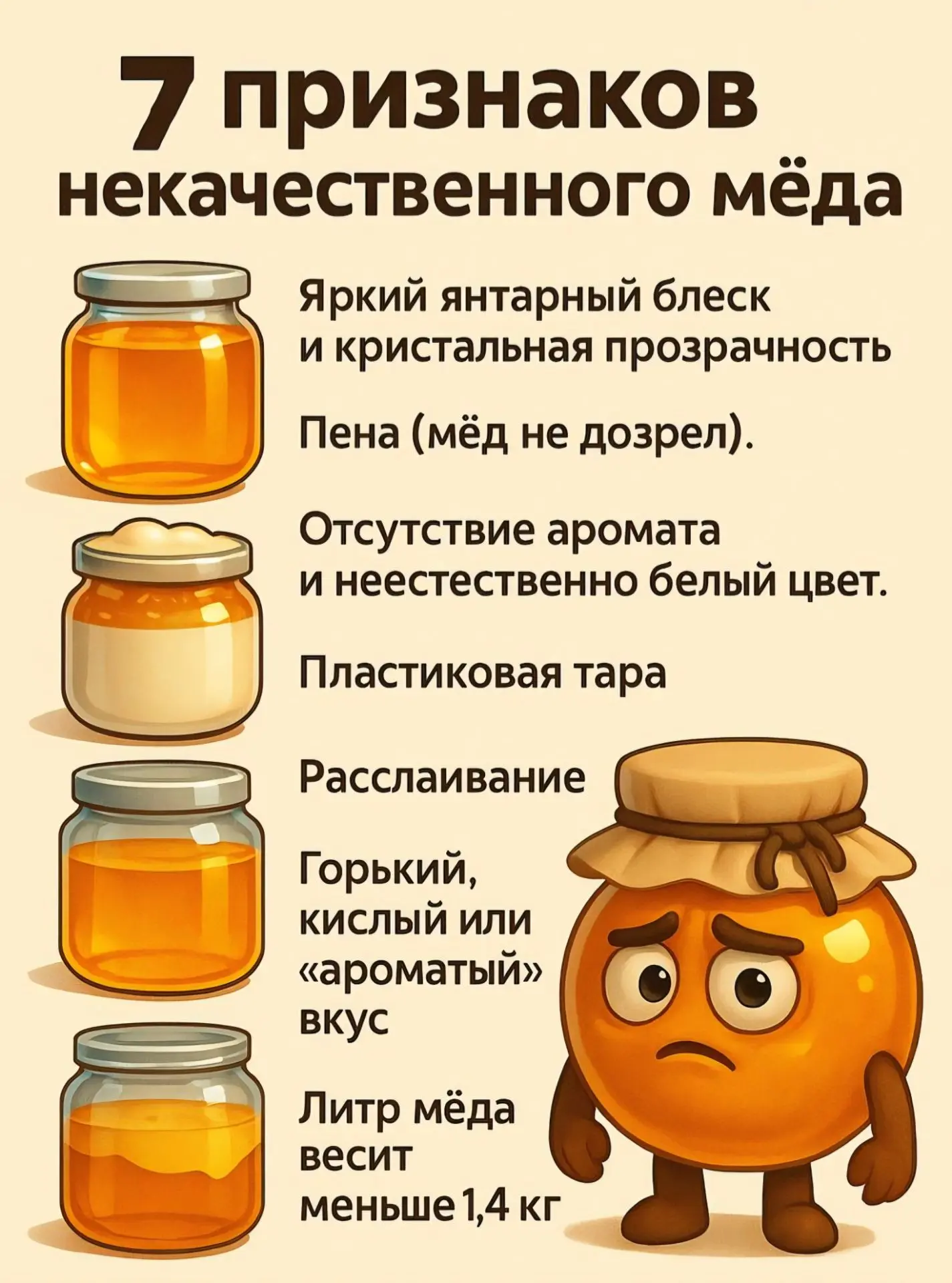 Признаки некачественного мёда🍯