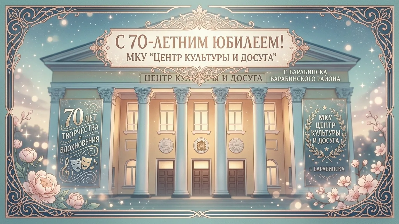 🎉 Дорогие друзья, коллектив Центра культуры и досуга! Поздравляю вас с 70-летием!