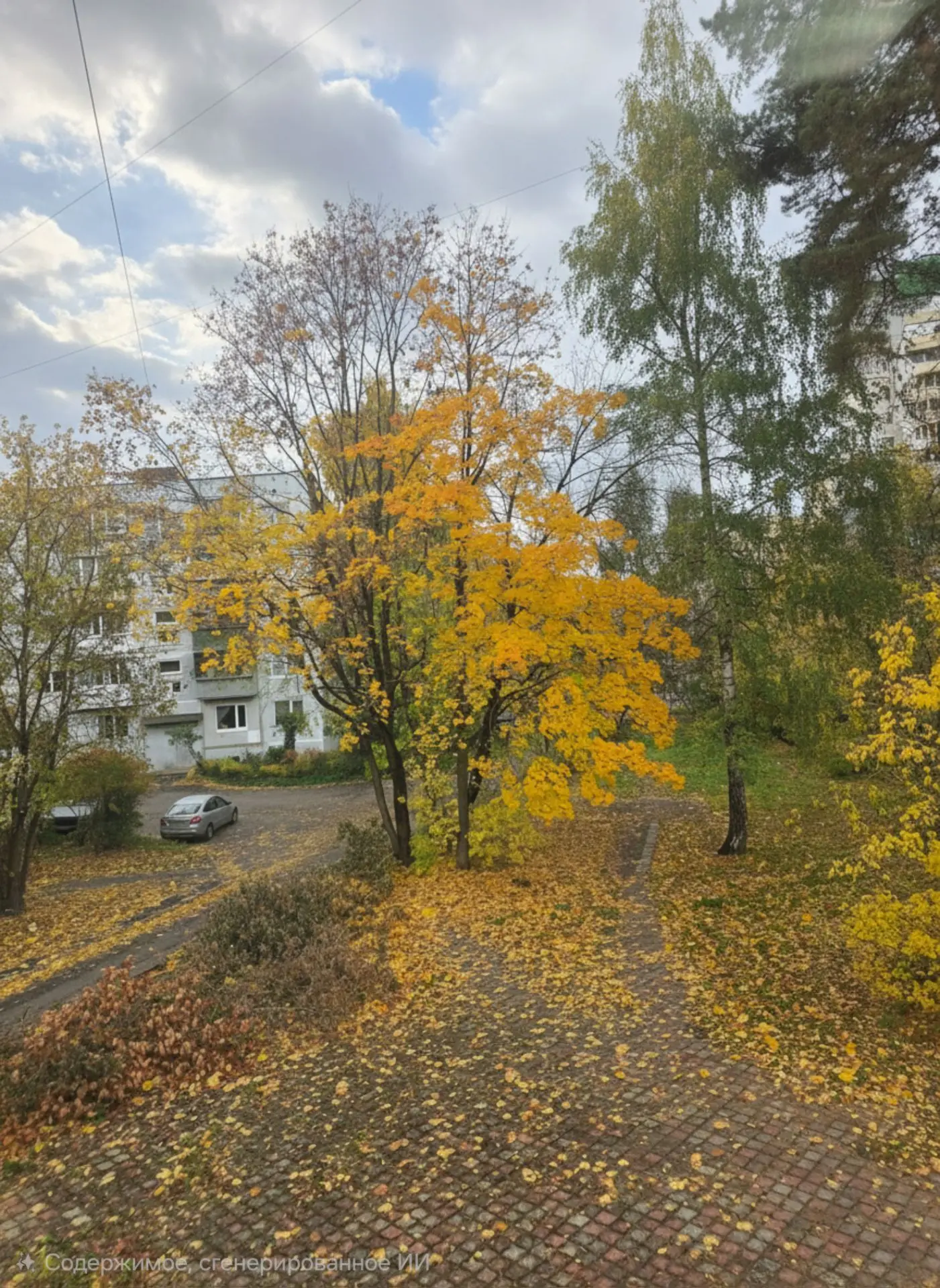 Какой красивый осенний вид у нас из окна.😍🍂🍁