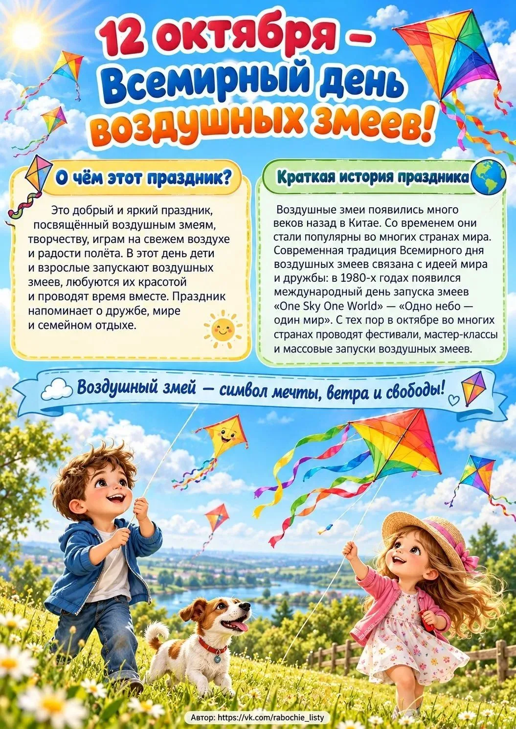🤔📜✨А знаете ли вы, что 12 октября отмечается Всемирный день воздушных змеев?