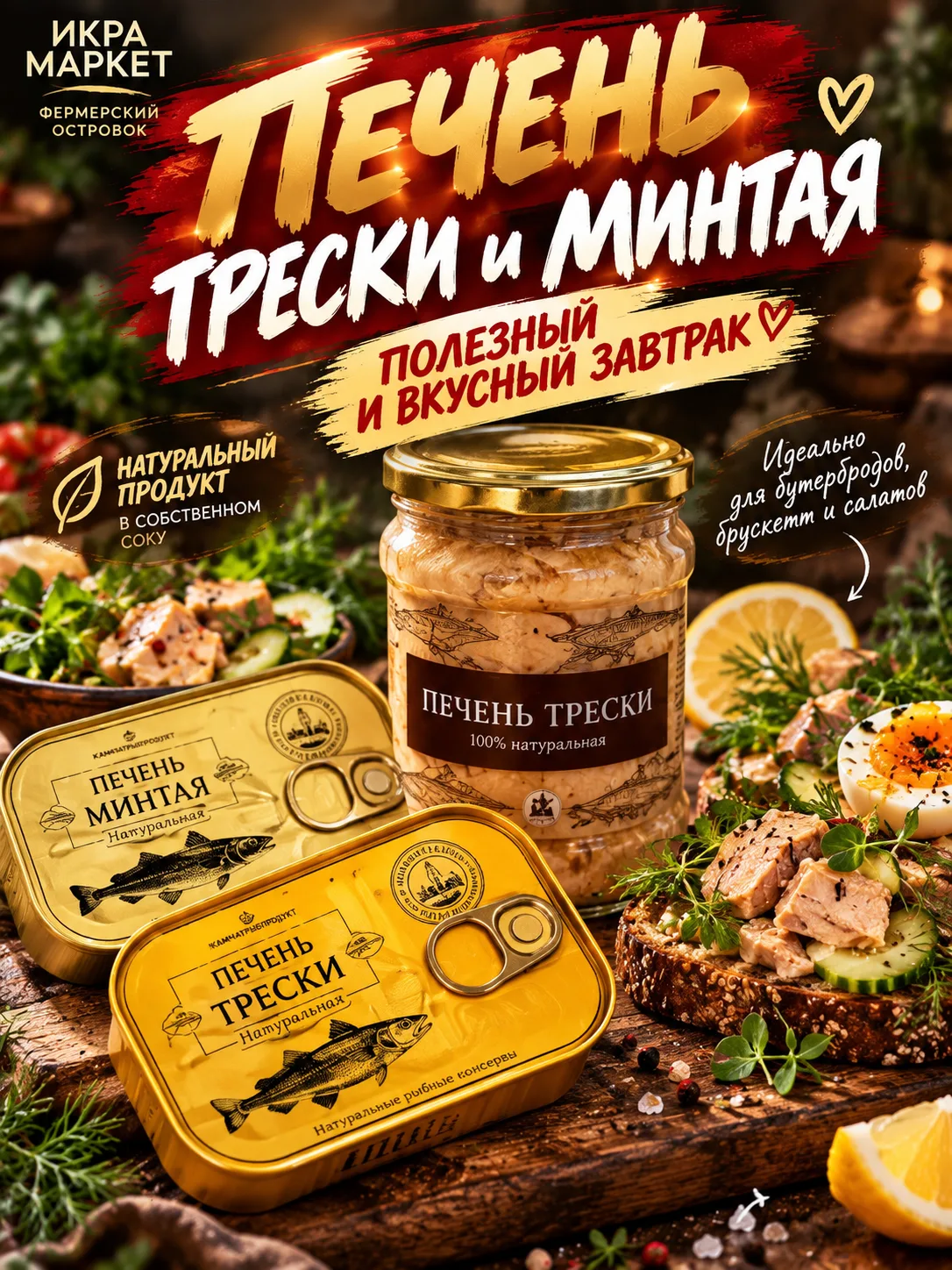 🐟 ПЕЧЕНЬ ТРЕСКИ И МИНТАЯ — ВКУСНЫЙ ЗАВТРАК С ПОЛЬЗОЙ ДЛЯ ОРГАНИЗМА!