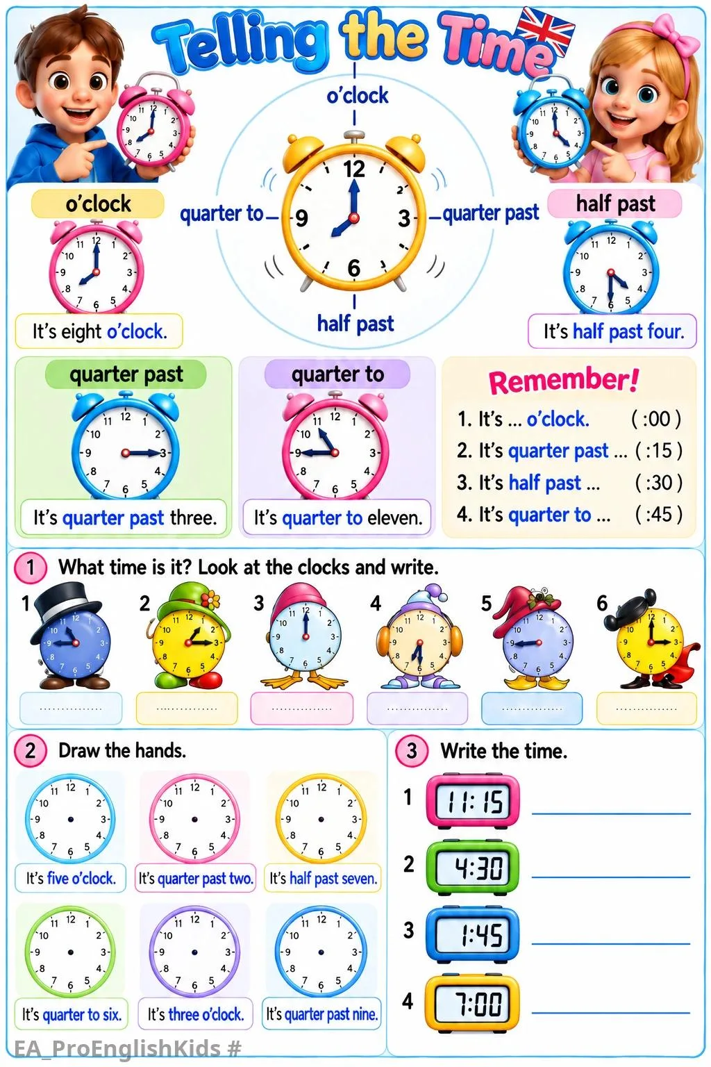 🕒 TELLING THE TIME — учимся говорить время по-английски! 🇬🇧✨