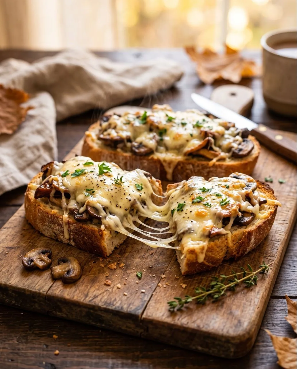 🍄 ГОРЯЧИЕ БУТЕРБРОДЫ С ГРИБАМИ И СЫРОМ