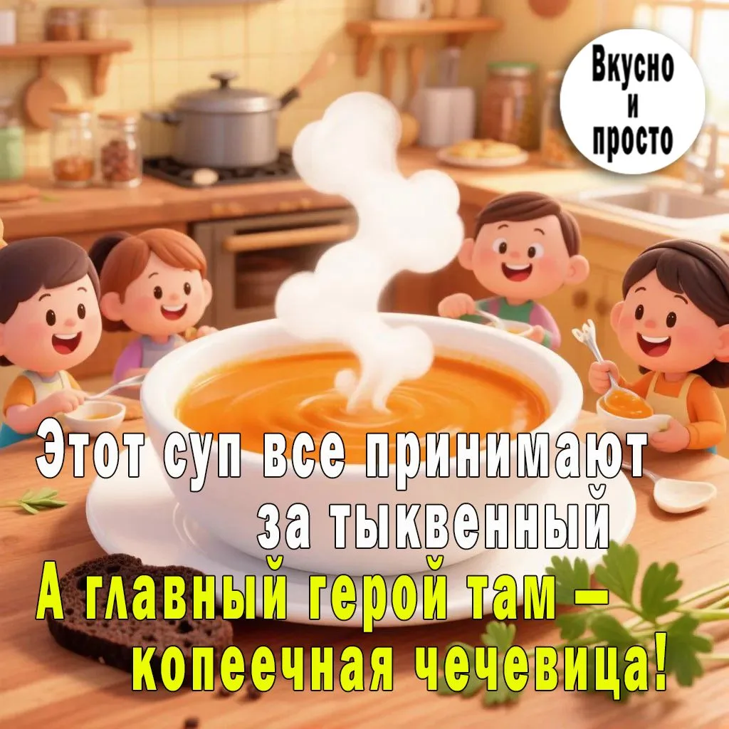 Этот суп все принимают за тыквенный. А главный герой там — копеечная чечевица!