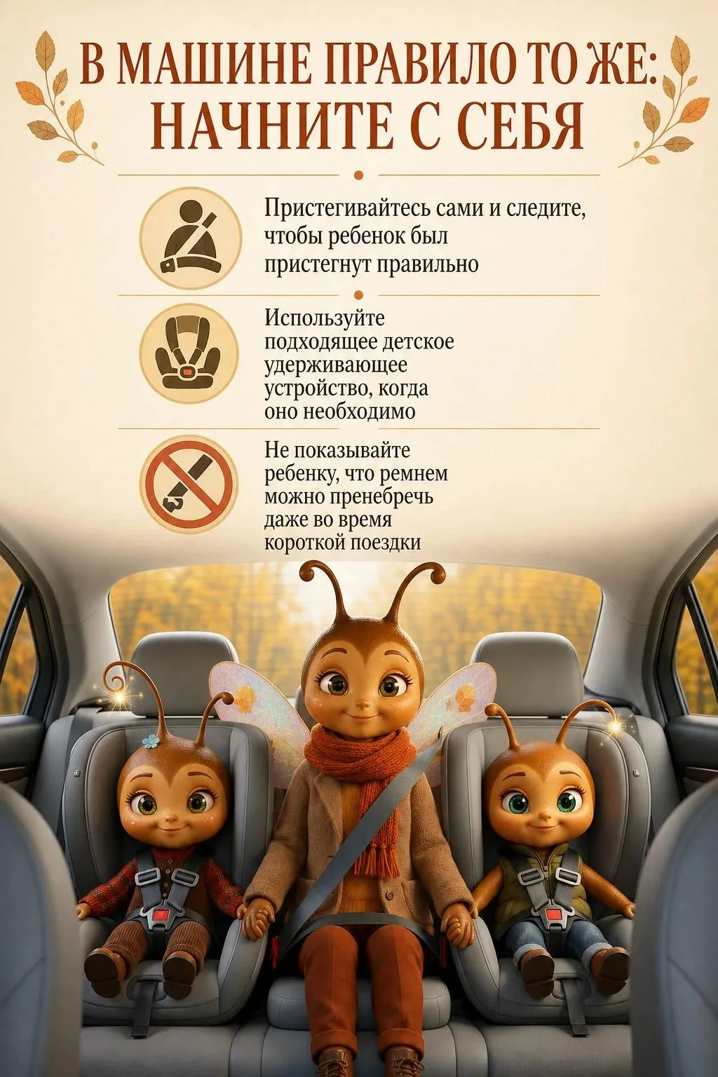 ✨ Искорка и Лучик вышли на прогулку и просят передать родителям очень важное напоминание!