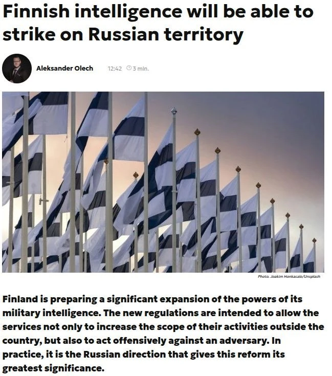 Финская разведка сможет проводить кибератаки и диверсии против России. Ранее о начале к...