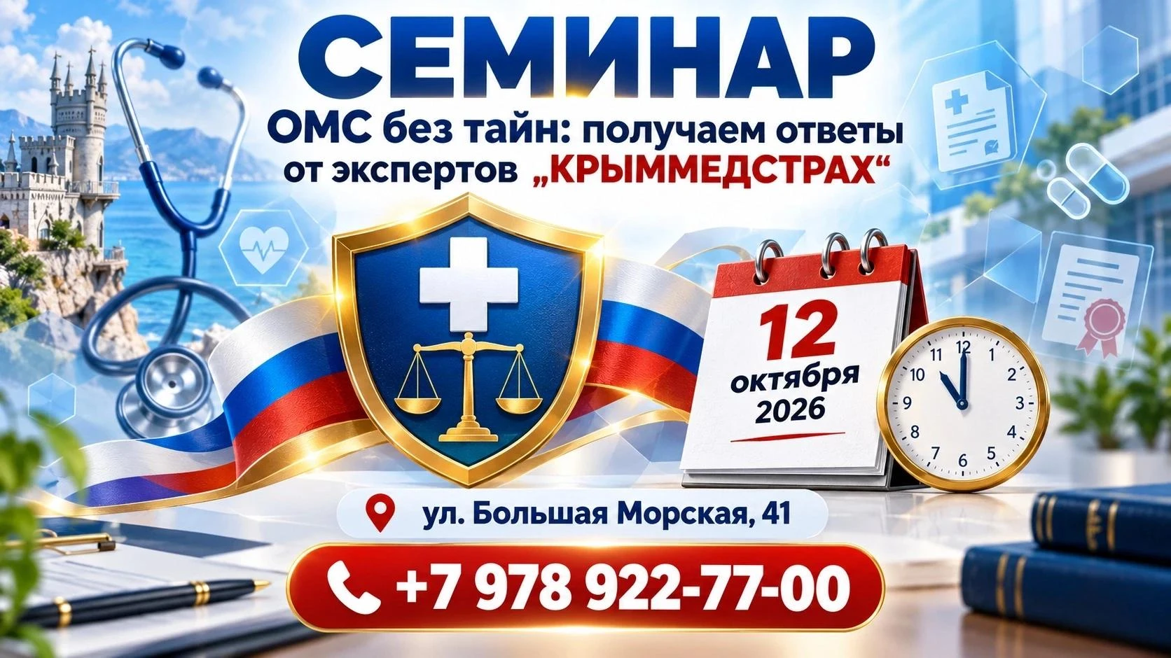 Приглашаем вас на семинар «ОМС без тайн: получаем ответы от экспертов «КРЫММЕДСТРАХ»»