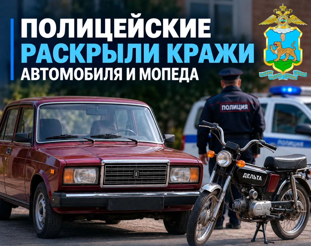⚡Полицейские раскрыли кражи автомобиля и мопеда