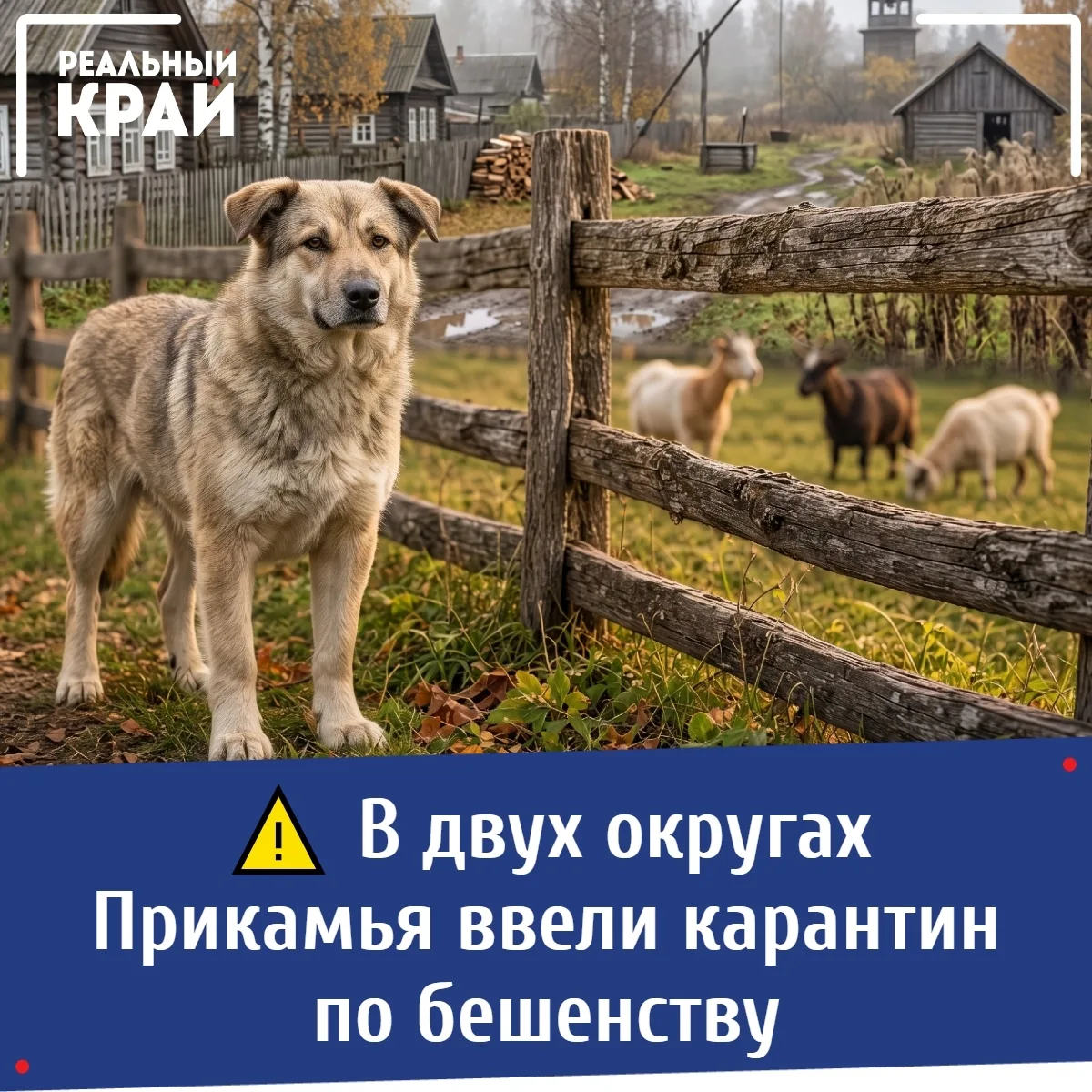 ⚠ В двух округах Прикамья ввели карантин по бешенству