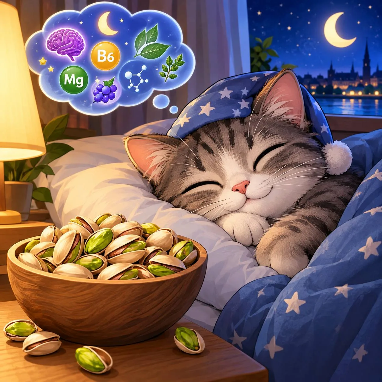 🌰 Фисташки улучшают сон: в порции ~40% B6, плюс магний, триптофан. Но прямых исследова...
