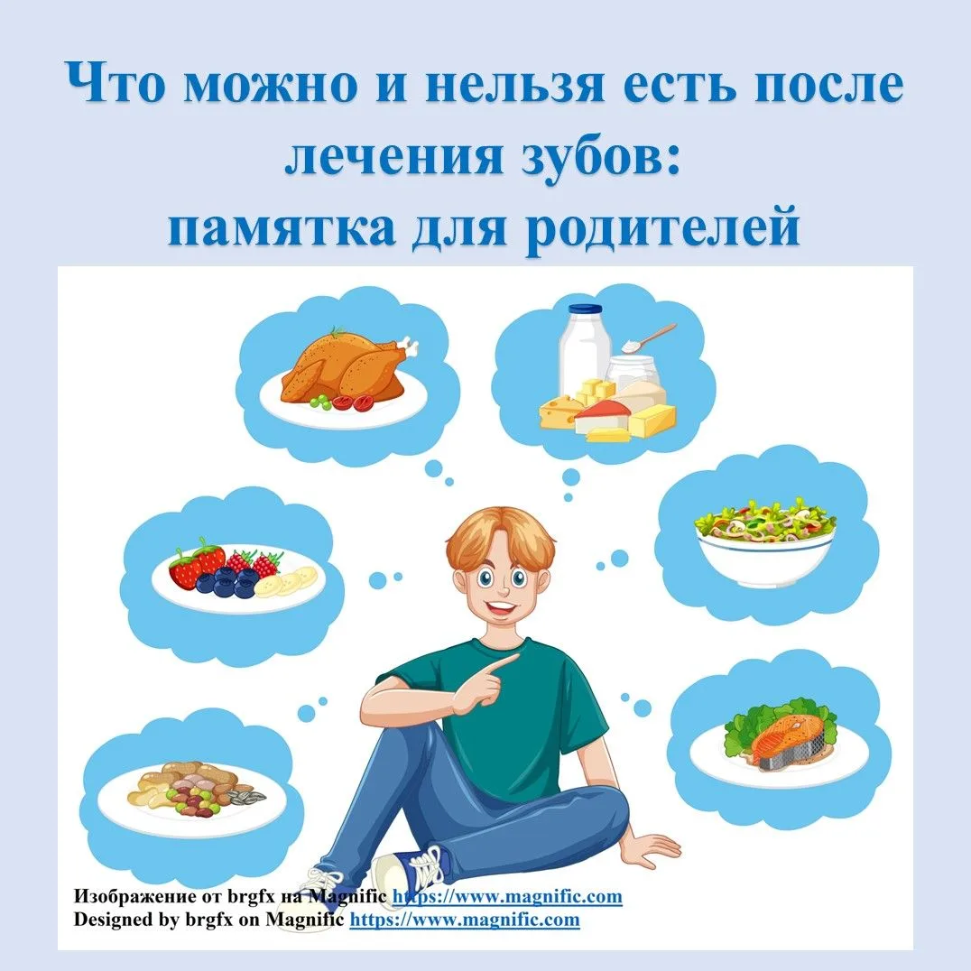 🍽 Что можно и нельзя есть после лечения зубов: памятка для родителей.
