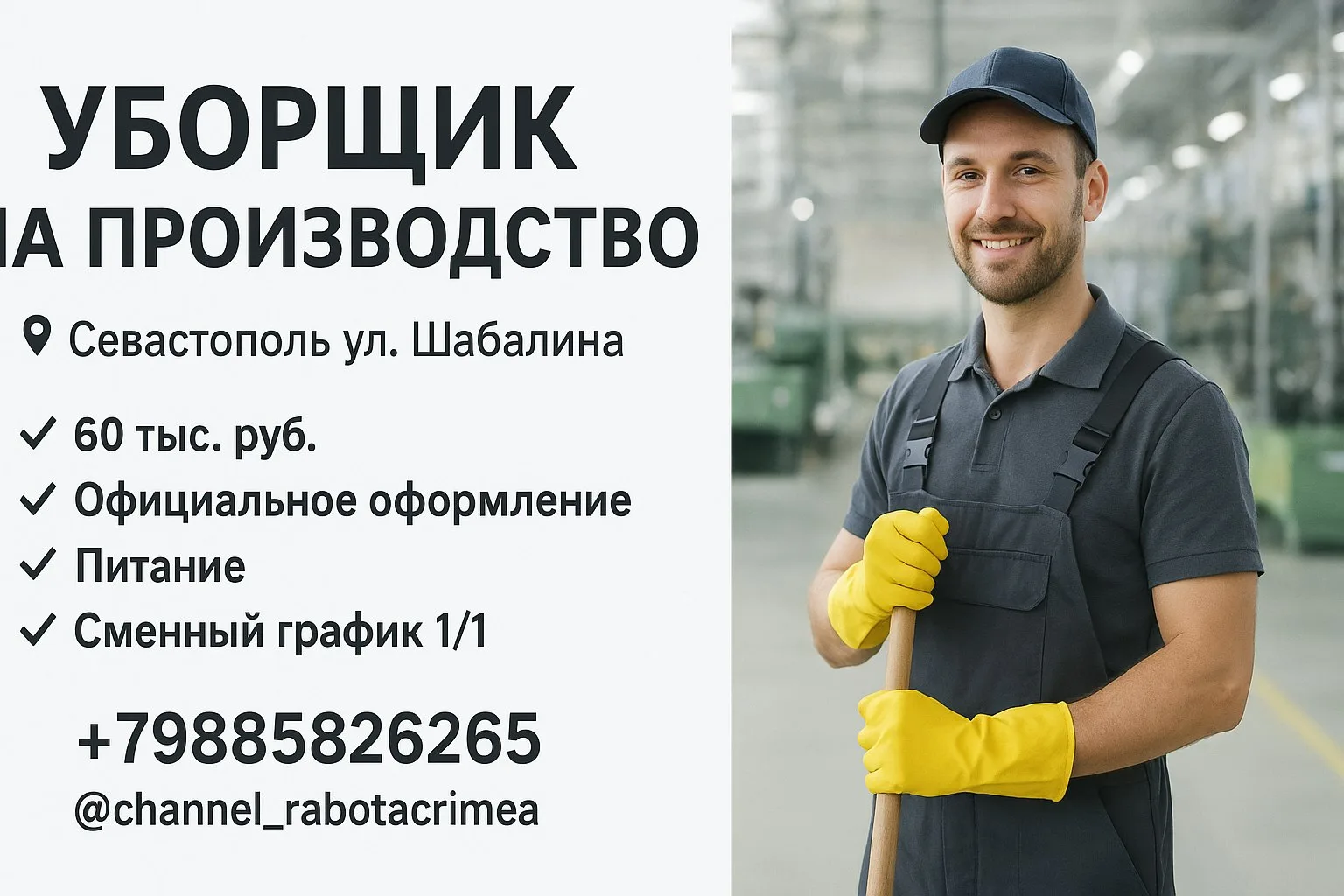 🔊 УБОРЩИК НА ПРОИЗВОДСТВО