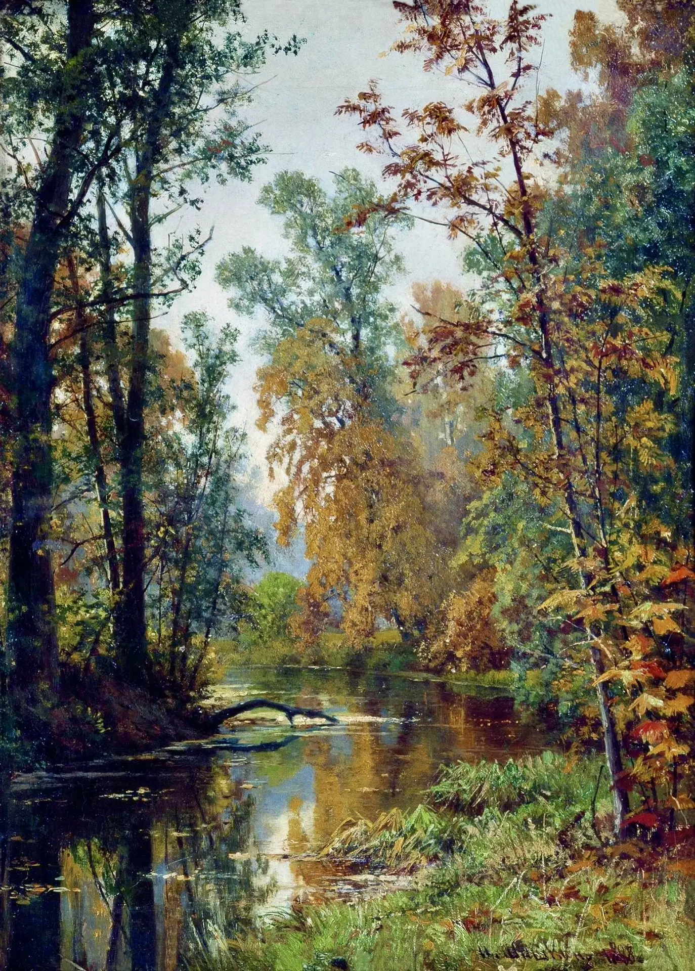 Иван Шишкин «Осенний пейзаж. Парк в Павловске» 1888 г.