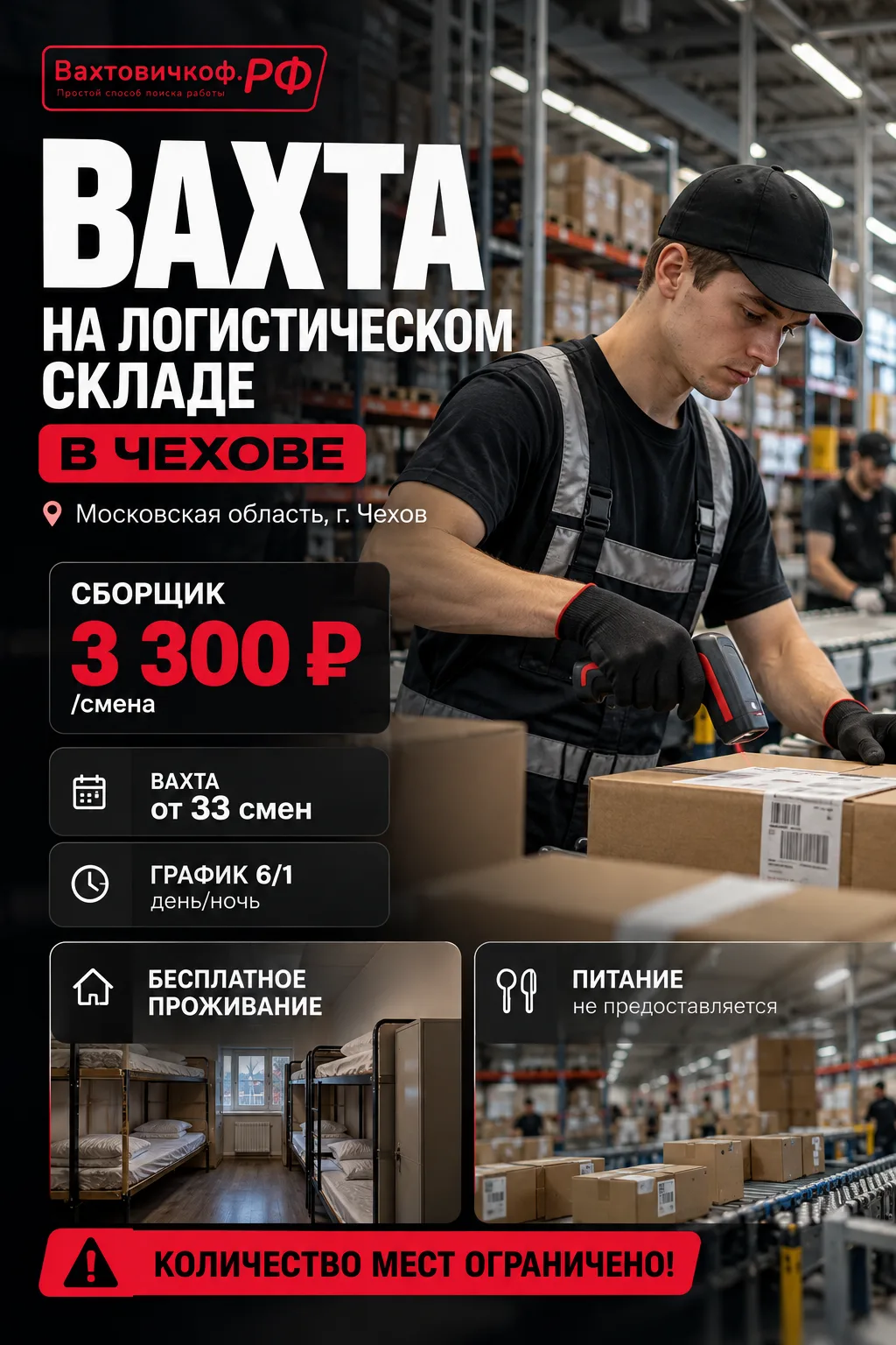 ВАХТА НА ЛОГИСТИЧЕСКОМ СКЛАДЕ В ЧЕХОВЕ