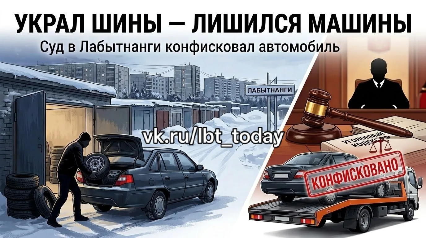 🚗 Украл шины — лишился машины: в Лабытнанги вынесен приговор за кражу из гаража
