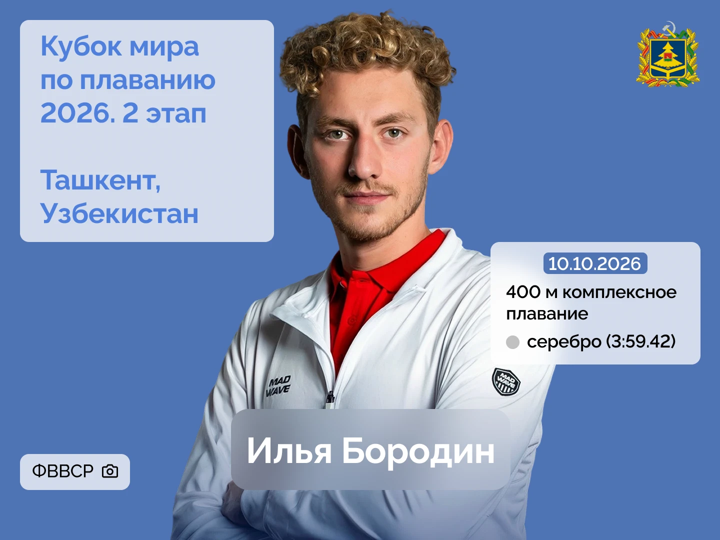 Брянский пловец Илья Бородин забрал серебро на втором этапе Кубка мира по плаванию в Та...