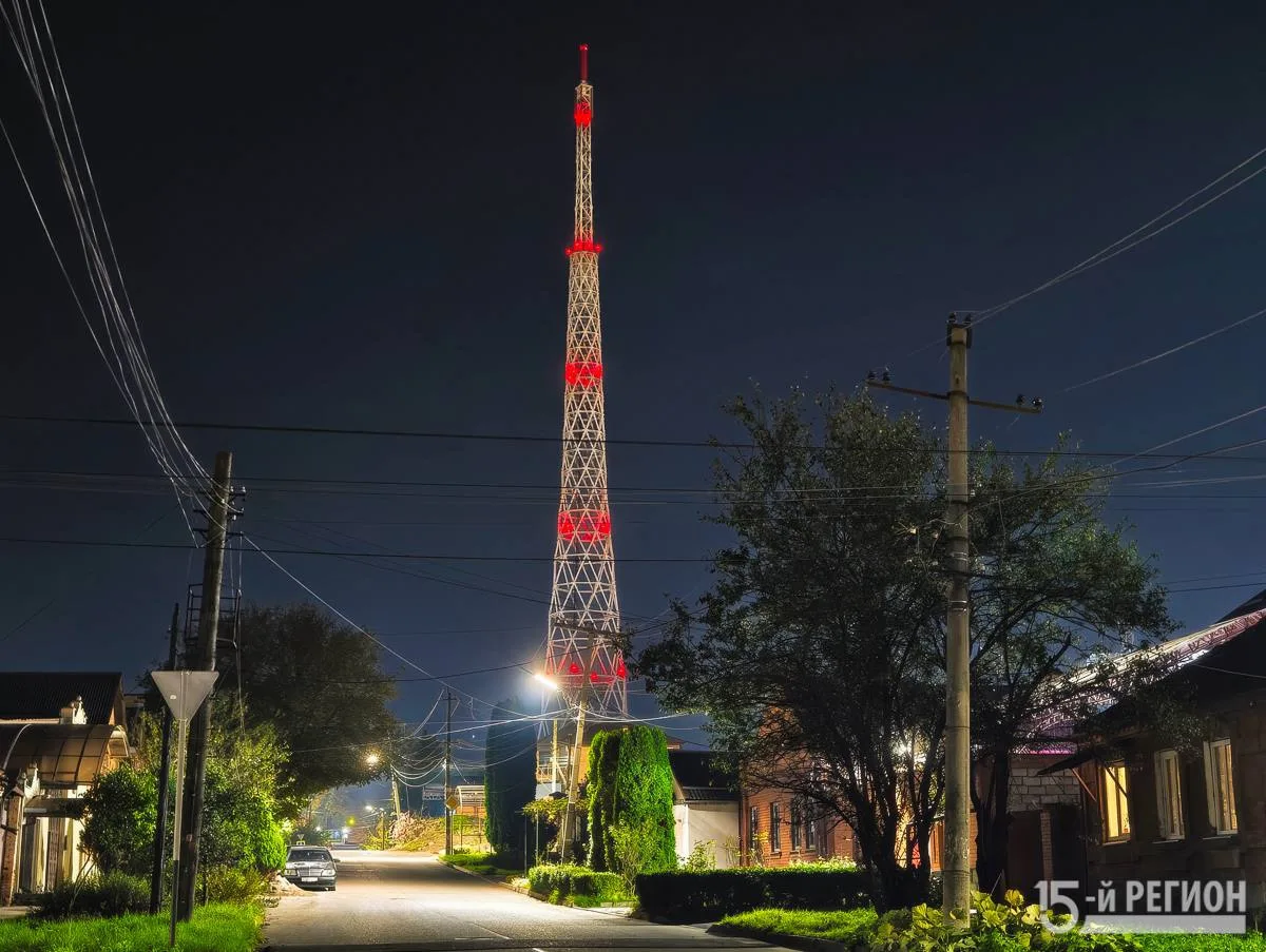 🗼На комплексе новой телебашни во Владикавказе включена подсветка