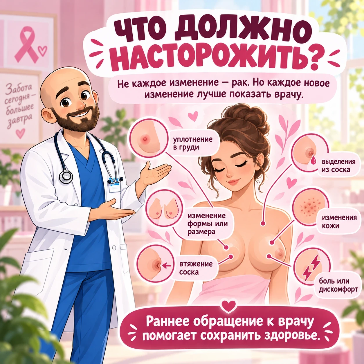 🎀 Не каждое изменение - рак. Но каждое новое изменение лучше показать врачу
