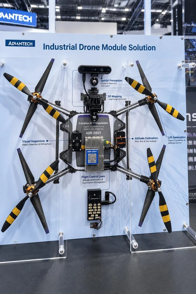 Advantech представила бортовой ИИ-компьютер ASR-D501 для автономных БПЛА