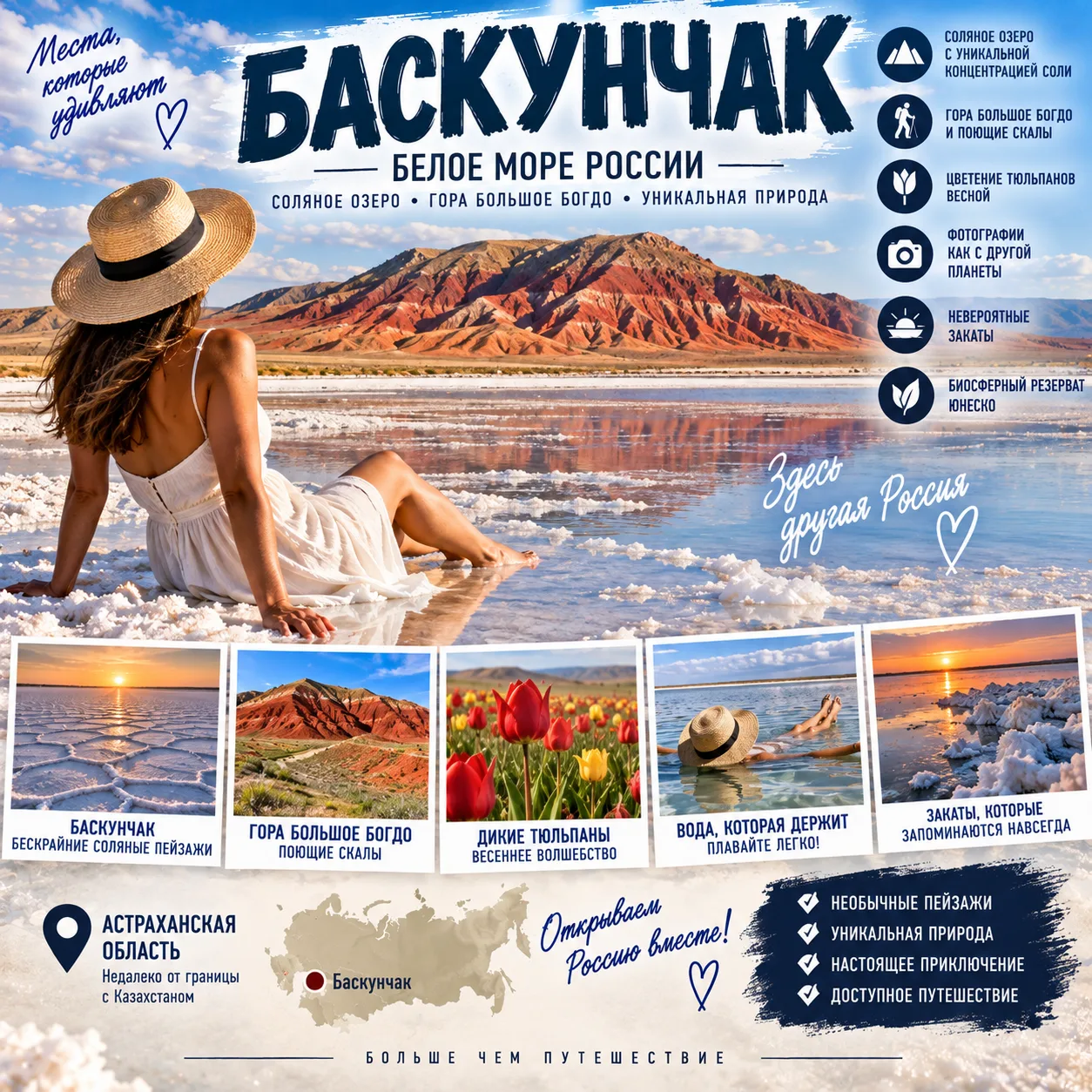 🇷🇺 БАСКУНЧАК: БЕЛОЕ МОРЕ ПОСРЕДИ РОССИЙСКОЙ СТЕПИ! 🧂🏜️
