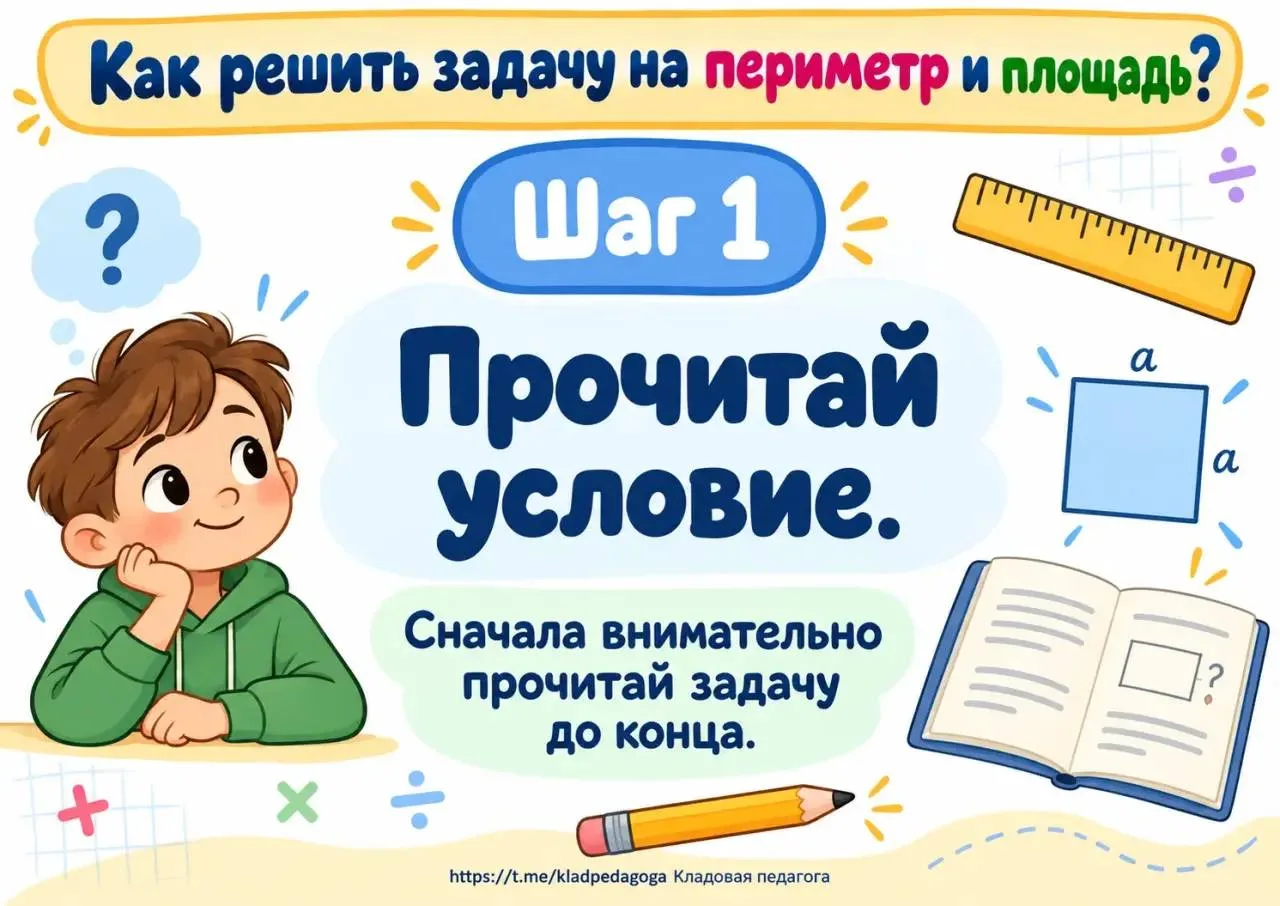 Памятка «Как решить задачу на периметр или площадь?»