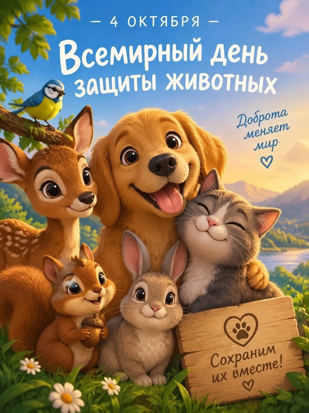 🐾 4 октября — Всемирный день защиты животных 🌍❤️