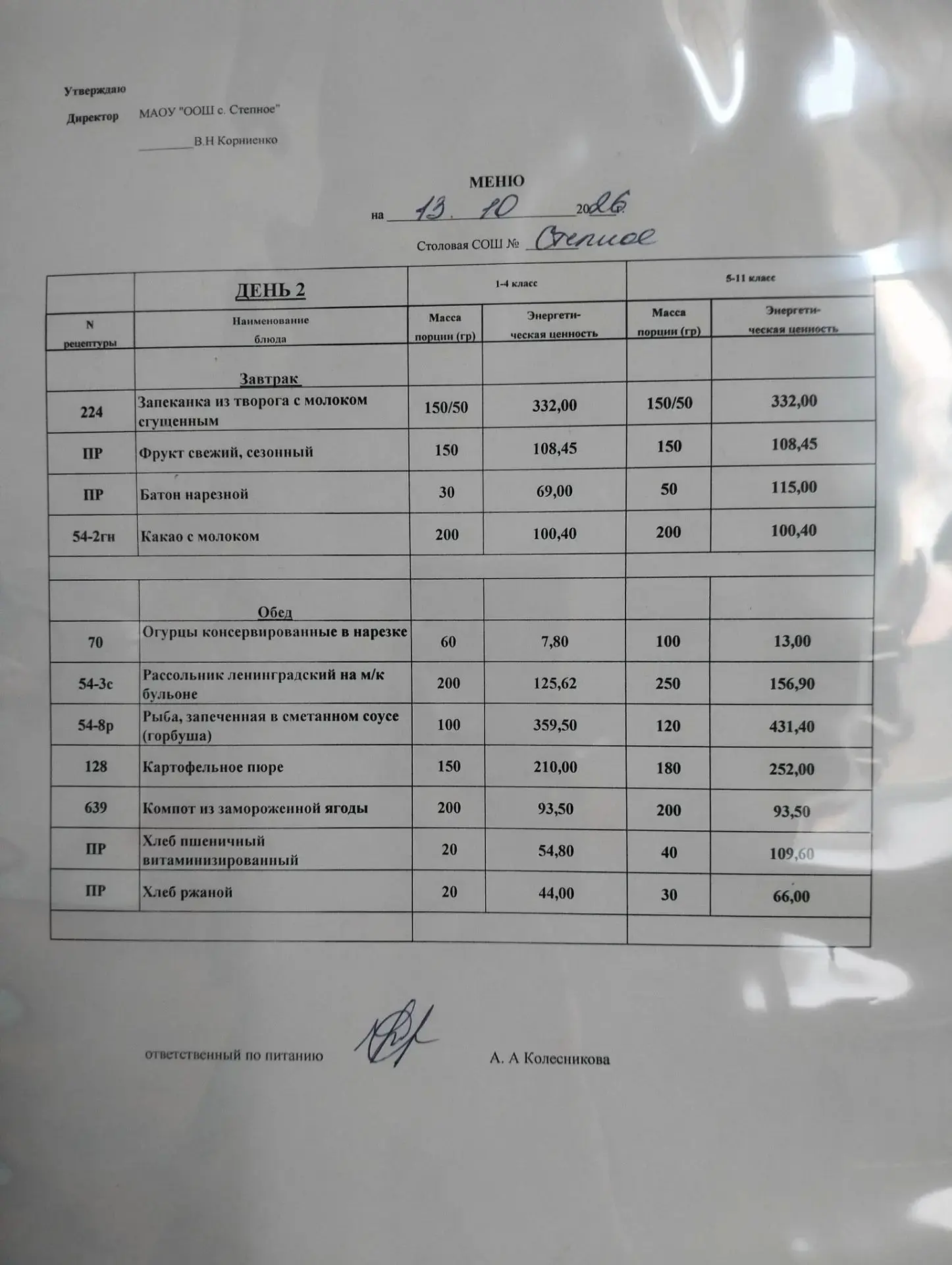 Учреждение МАОУ ООШ с. Степное