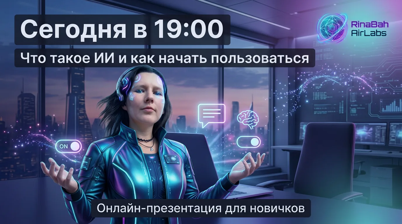 Ребят, сегодня в 19:00 — онлайн-встреча для тех, кто до сих пор боится слова «нейросеть».