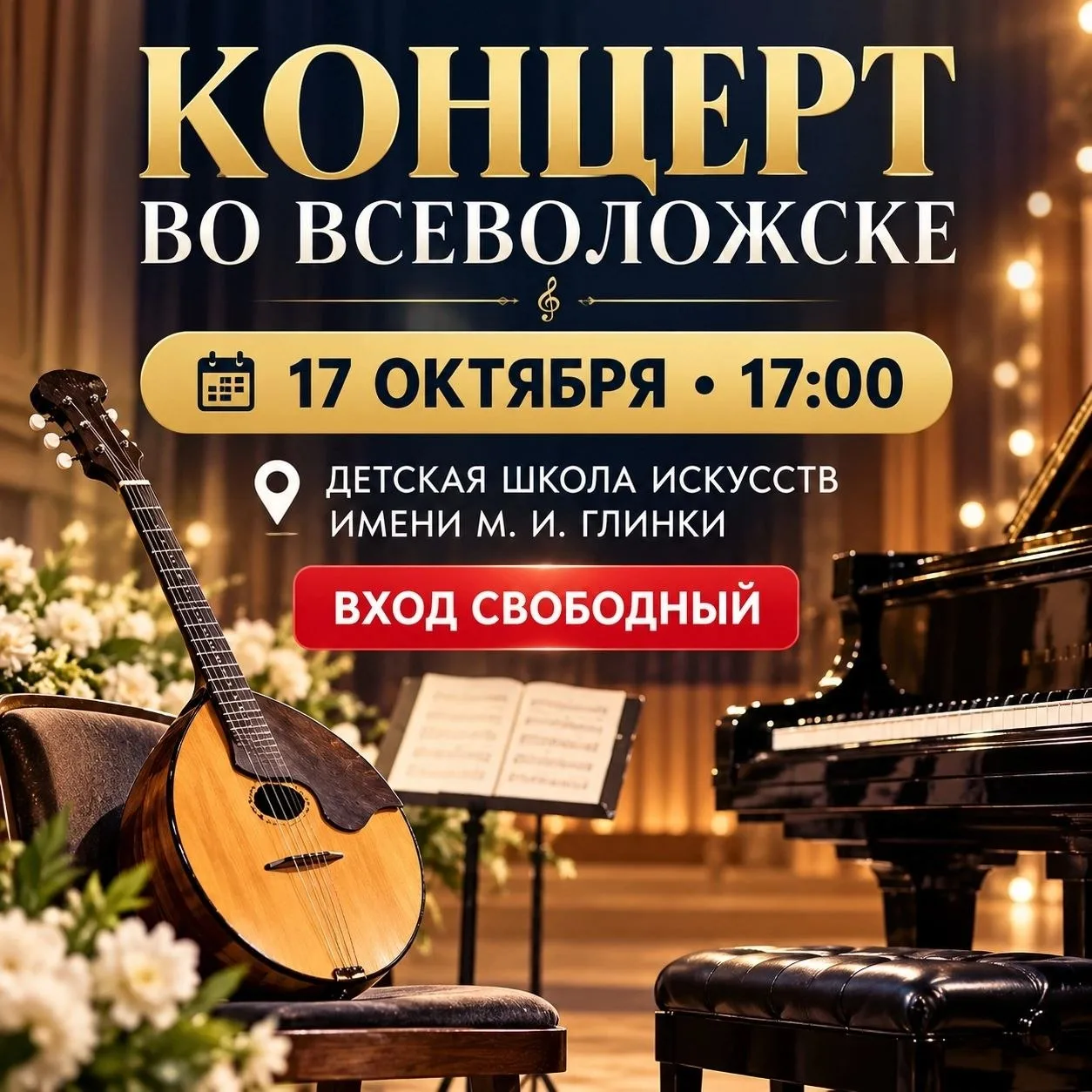 🎶 ВО ВСЕВОЛОЖСКЕ ВЫСТУПИТ НАРОДНЫЙ АРТИСТ РОССИИ! ВХОД СВОБОДНЫЙ