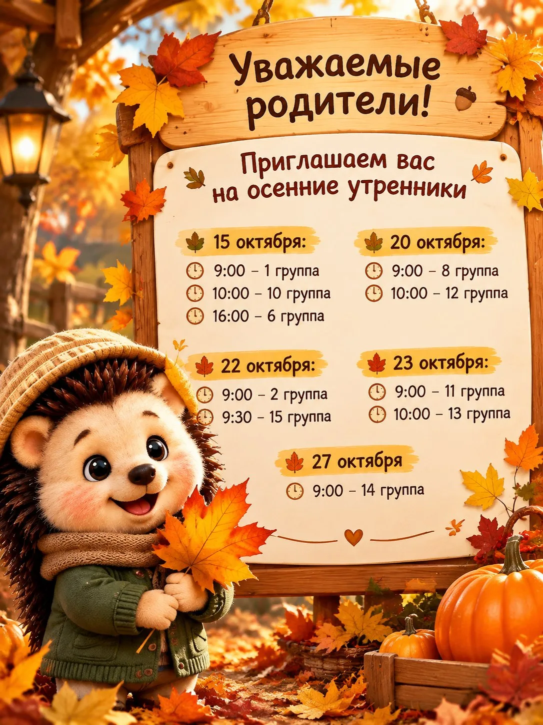 🍁 С радостью представляем вам расписание осенних мероприятий, которые пройдут в нашем ...