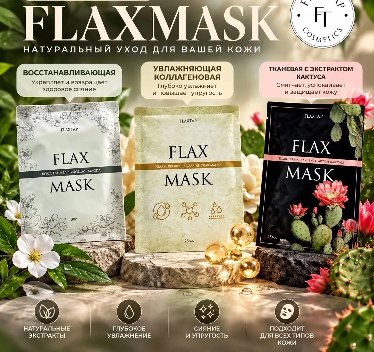 🦋✨Экспресс‑уход для кожи: когда хочется мгновенного результата ✨FLAXMASK Cosmetics — н...