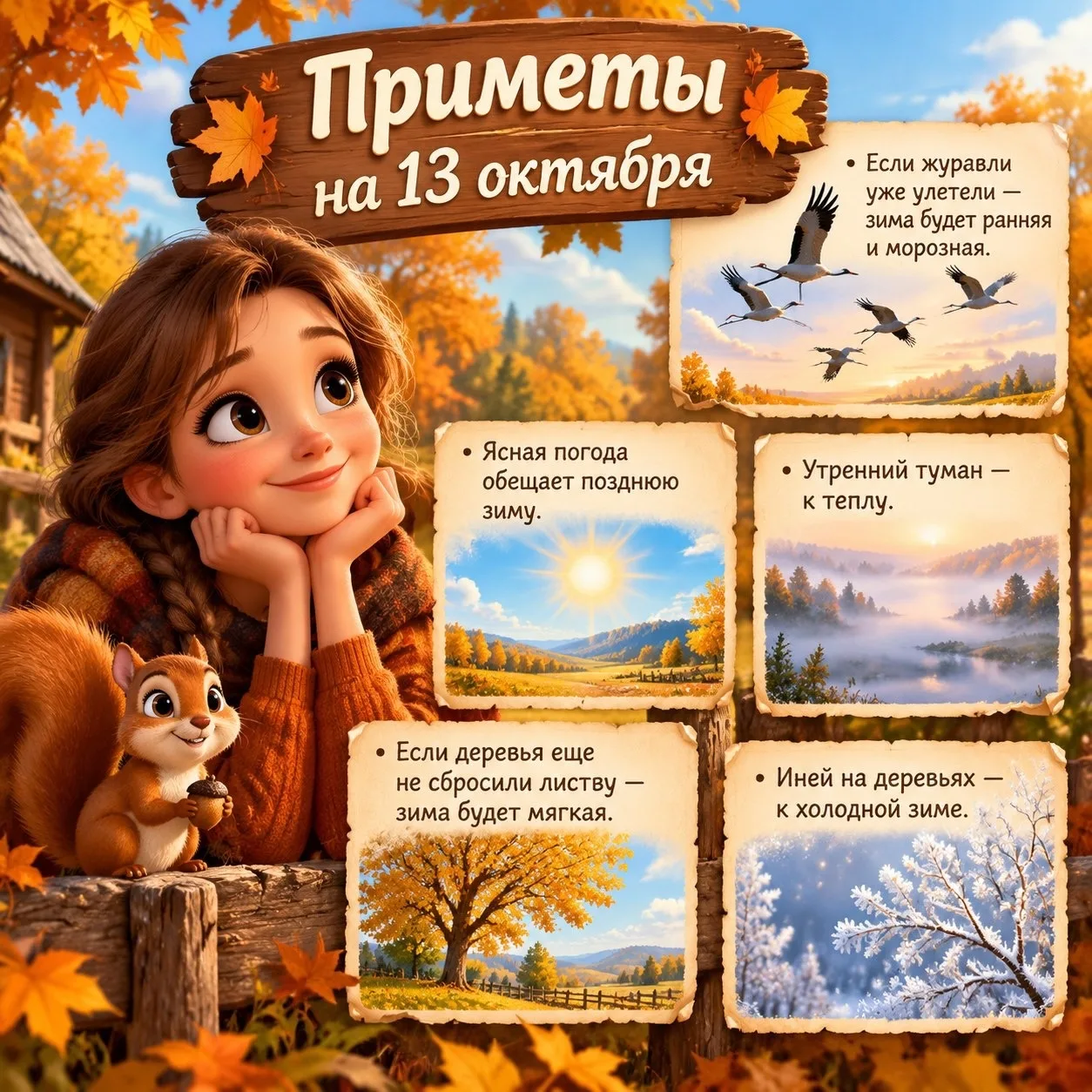 Осенние приметы на 13 октября: какой будет зима? 🍂
