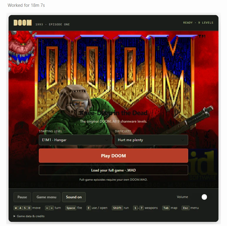 Российский разработчик запустил DOOM внутри ChatGPT